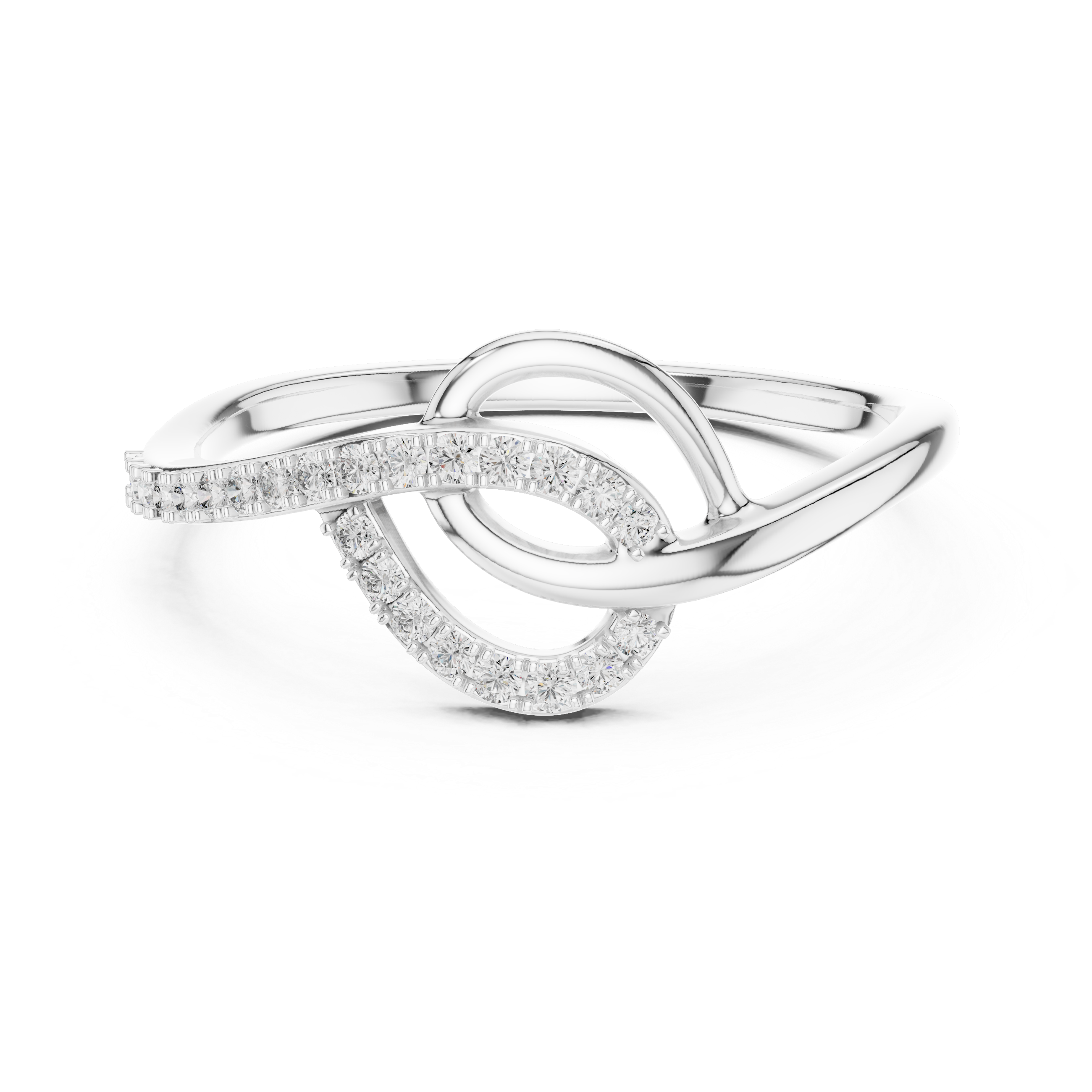Diamond Pavé Knot Ring – Design 12#10041