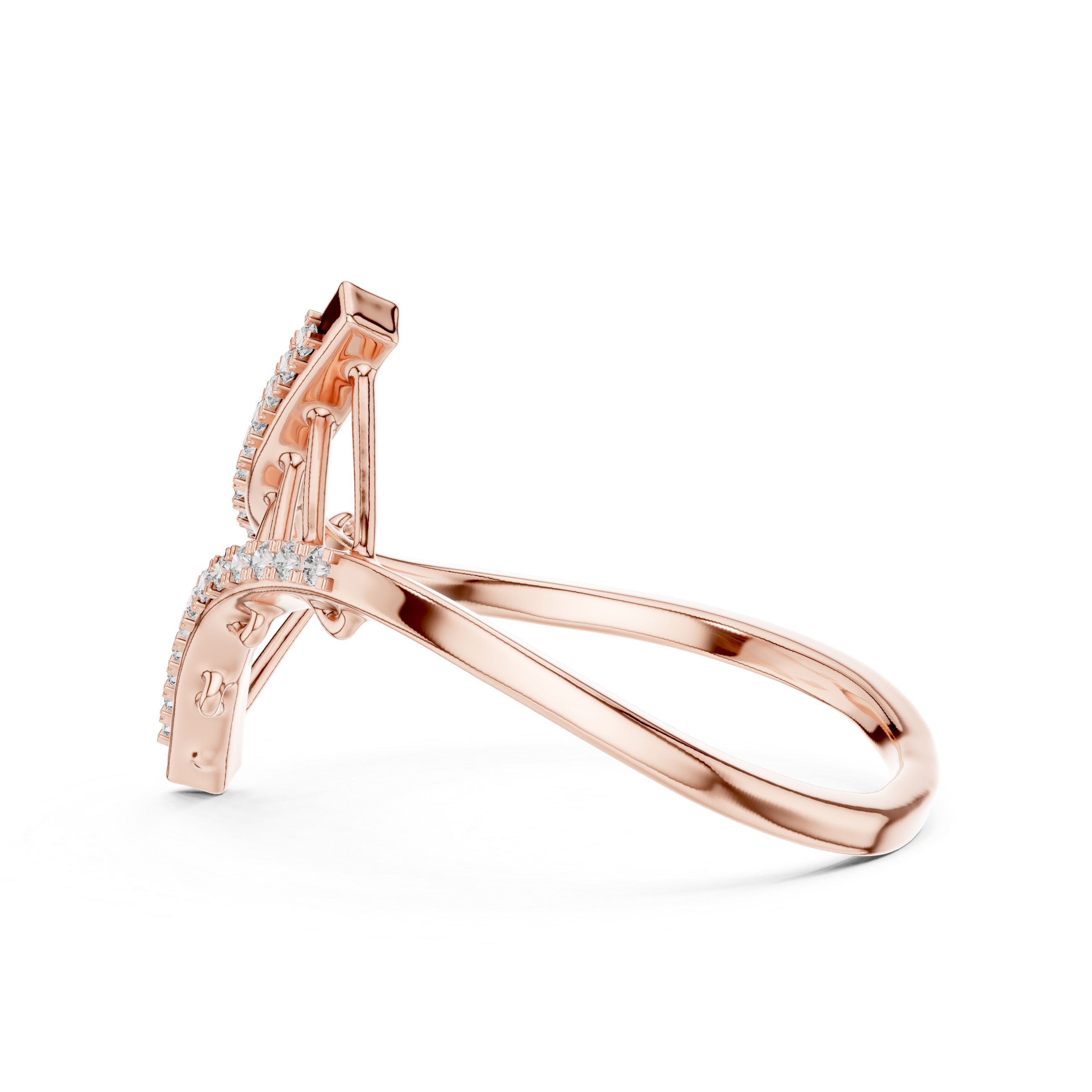Diamond Geometric Crossover Ring – Design 12#10042