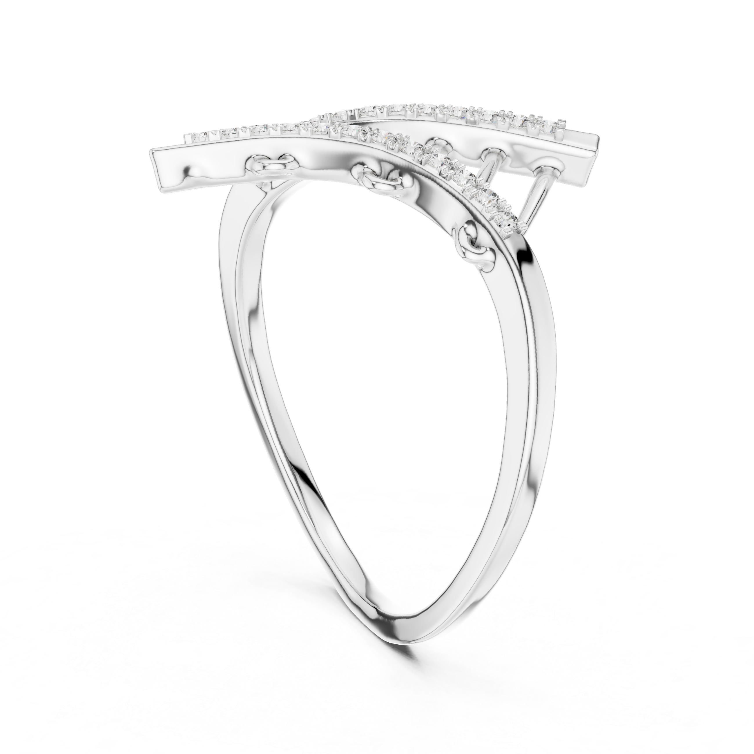 Diamond Geometric Crossover Ring – Design 12#10042