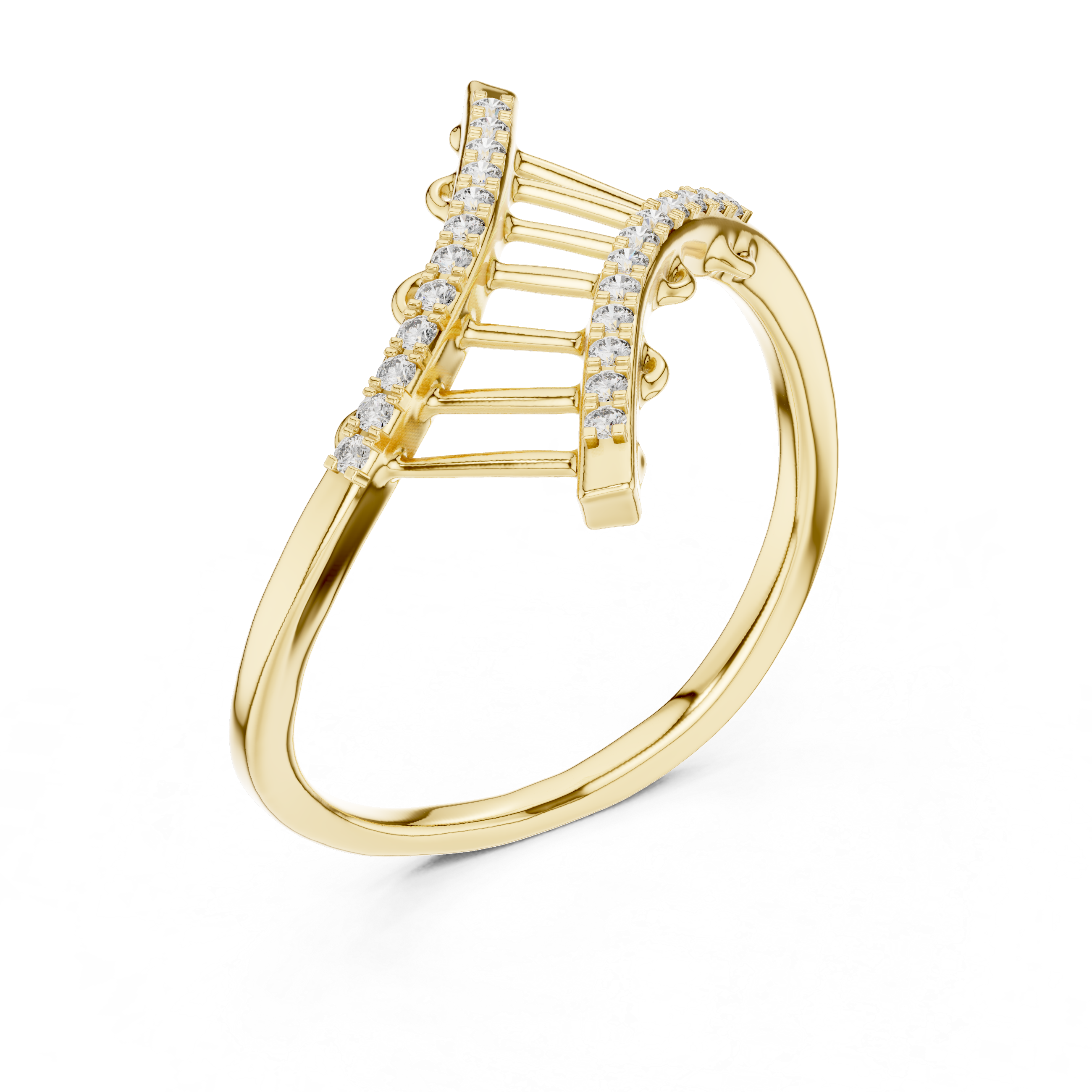 Diamond Geometric Crossover Ring – Design 12#10042