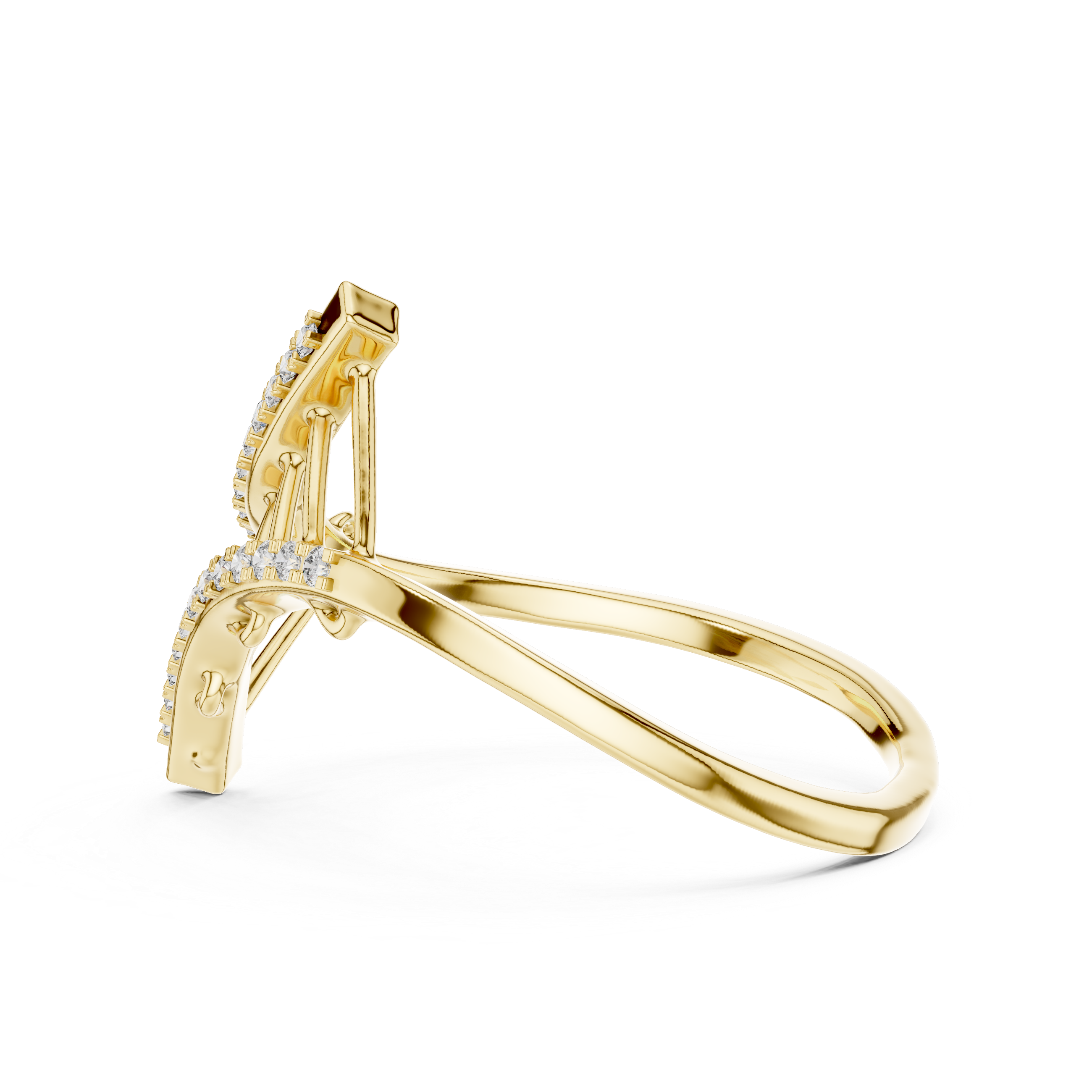Diamond Geometric Crossover Ring – Design 12#10042