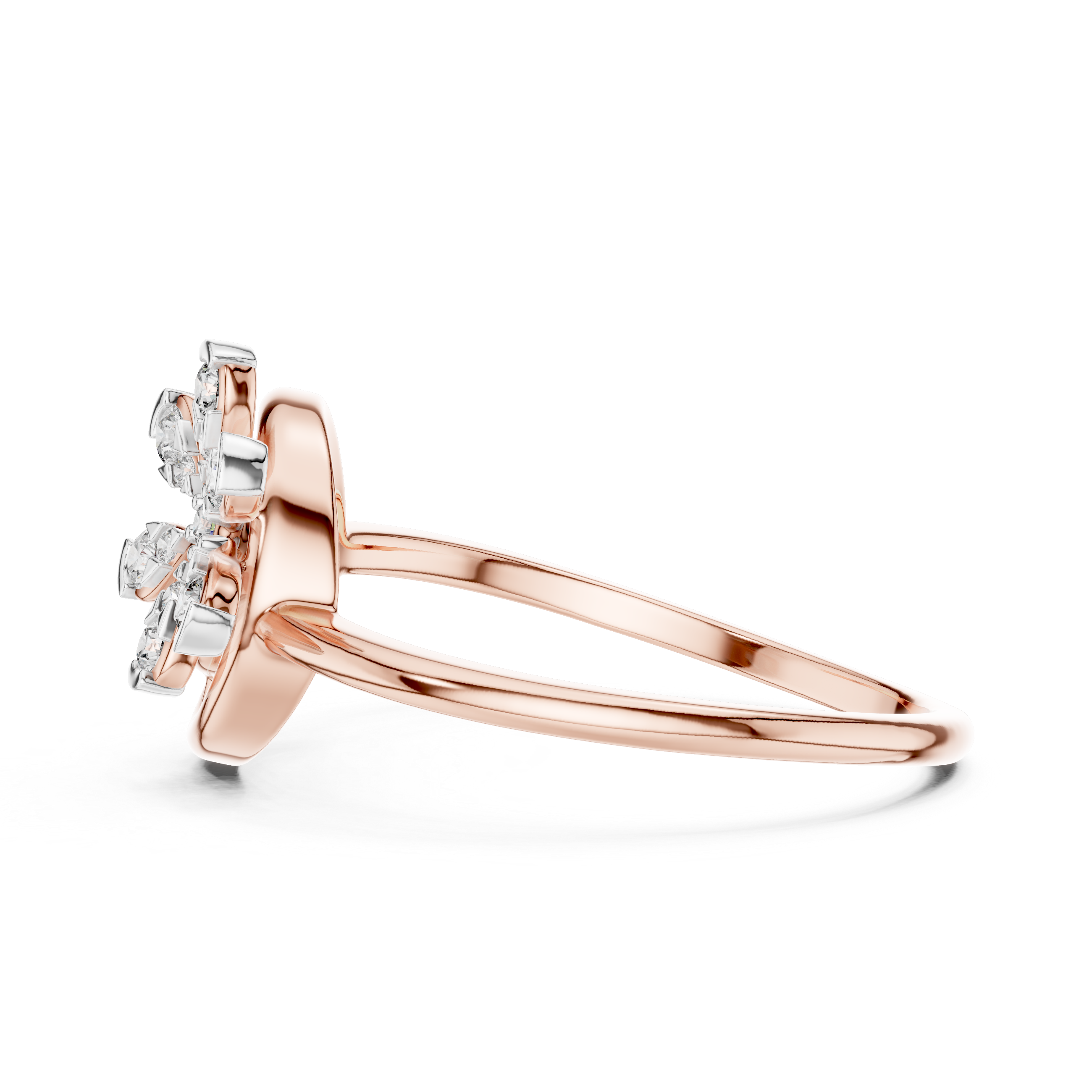 Diamond Floral Swirl Ring – Design 12#10043
