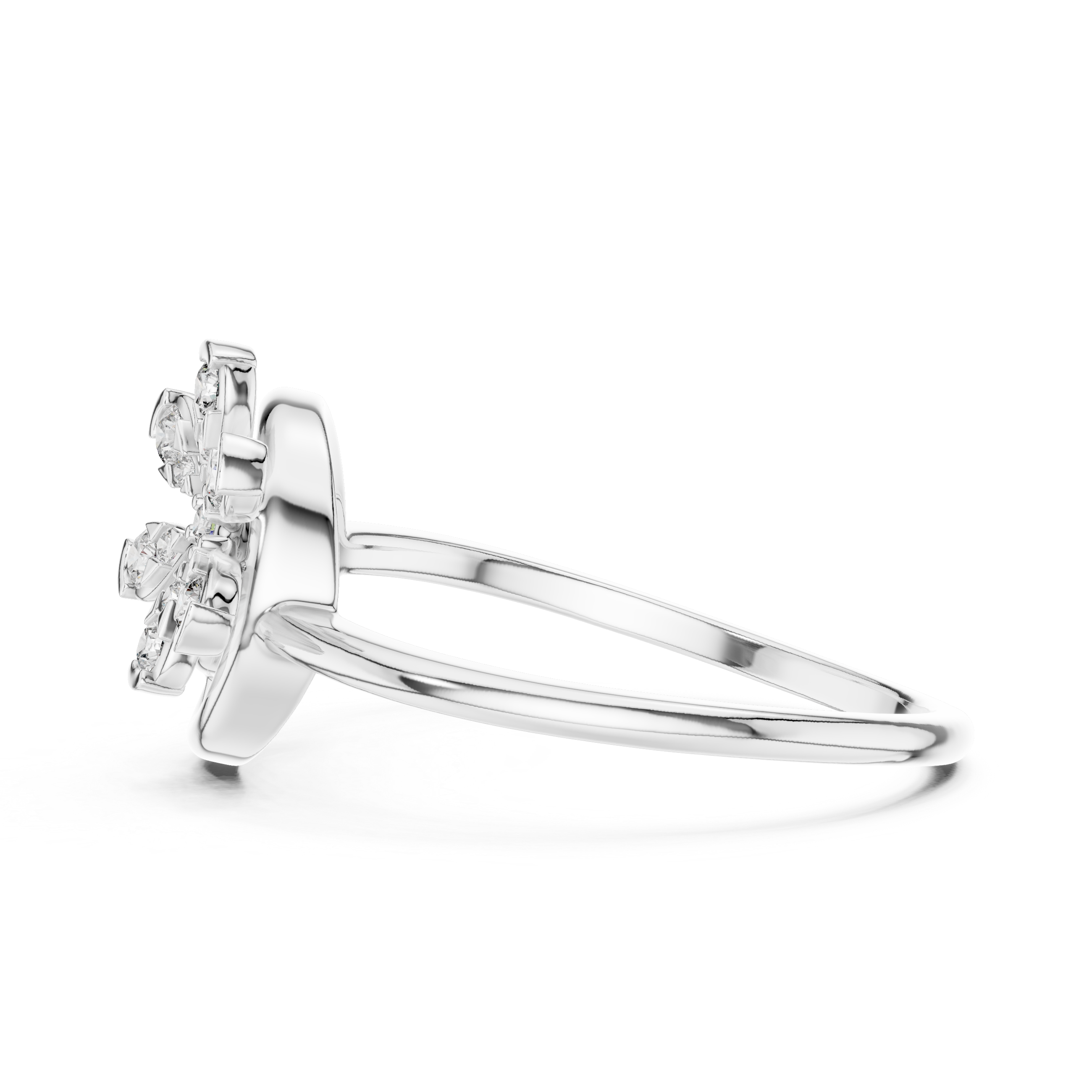 Diamond Floral Swirl Ring – Design 12#10043
