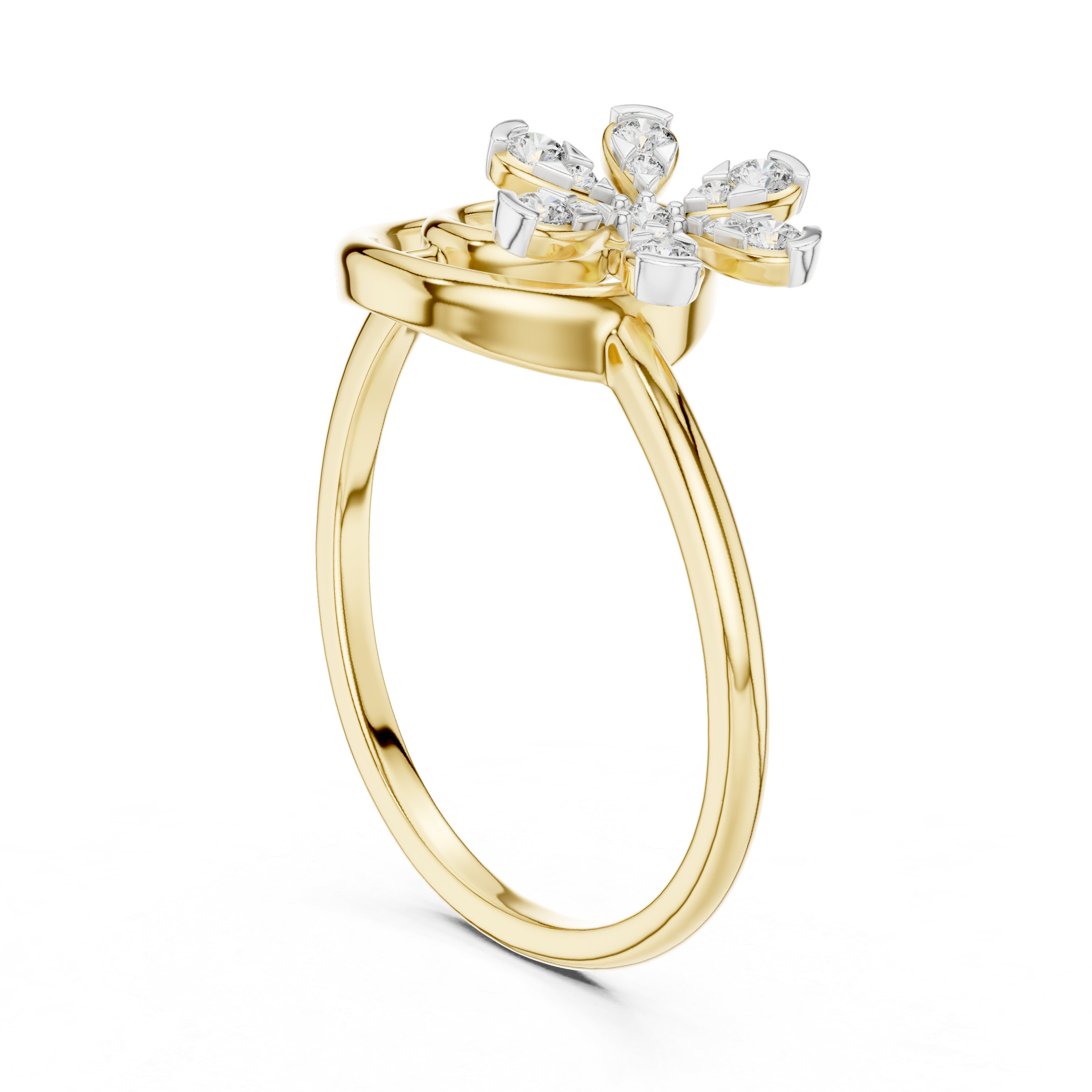Diamond Floral Swirl Ring – Design 12#10043