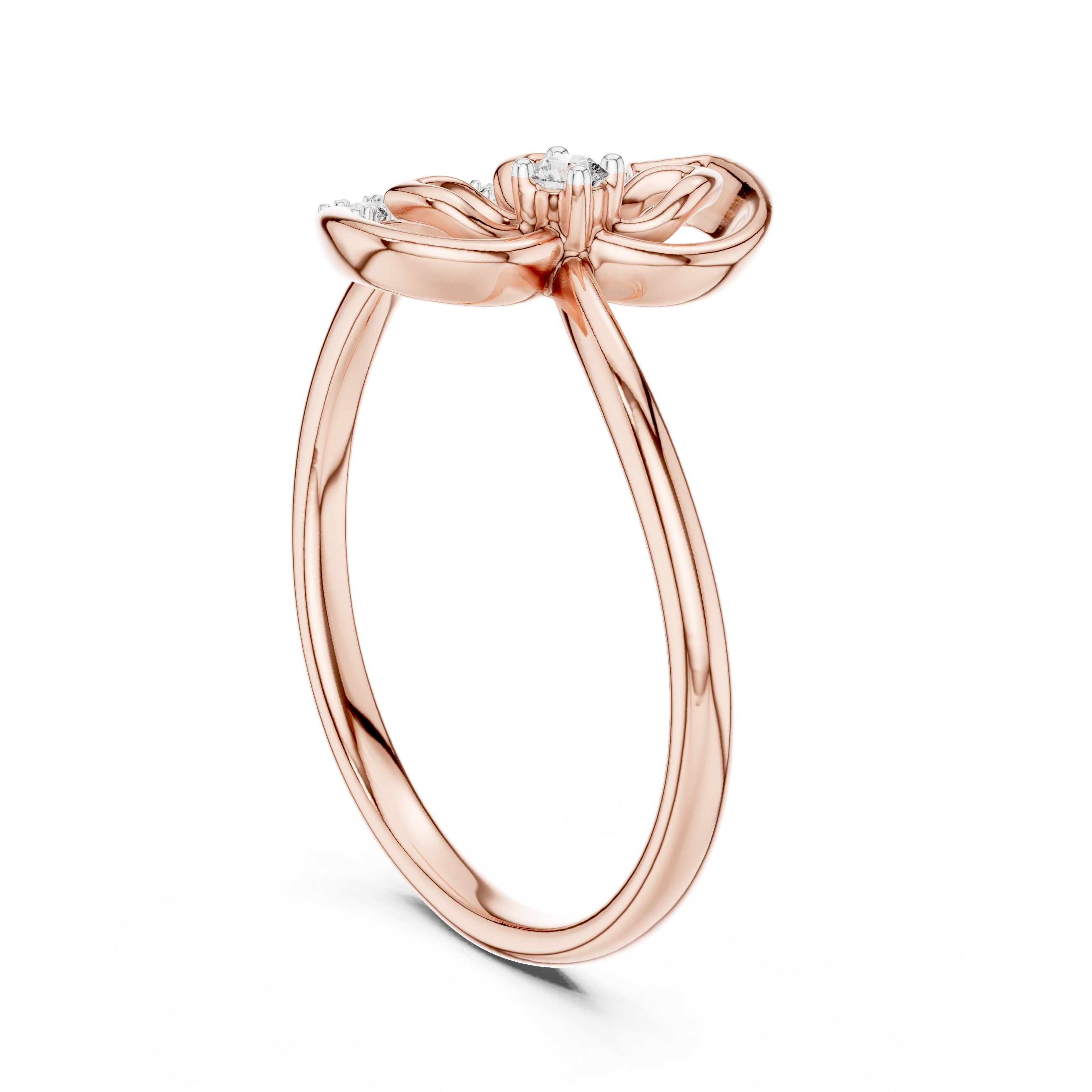 Diamond Paisley Flower Ring – Design 12#10045