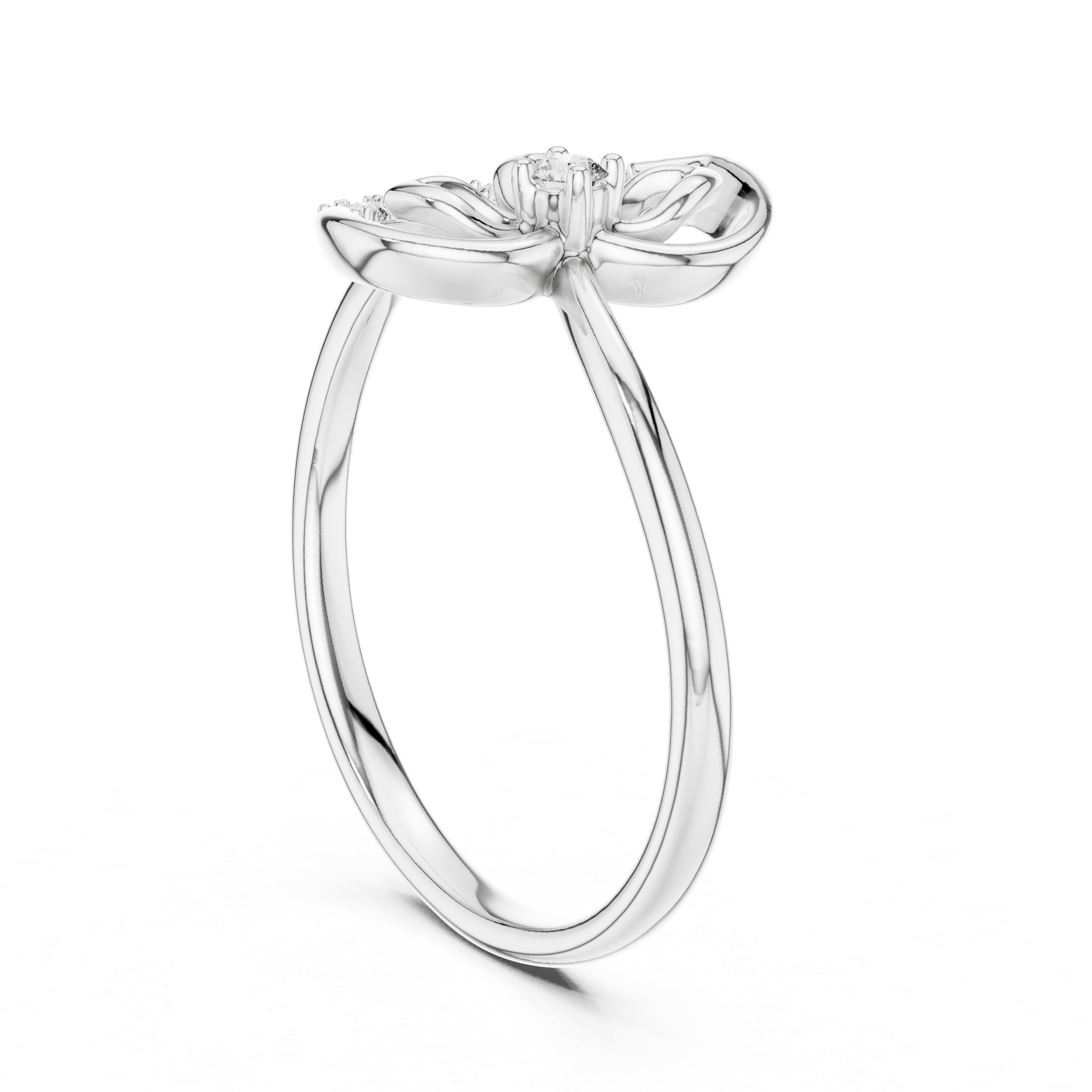 Diamond Paisley Flower Ring – Design 12#10045
