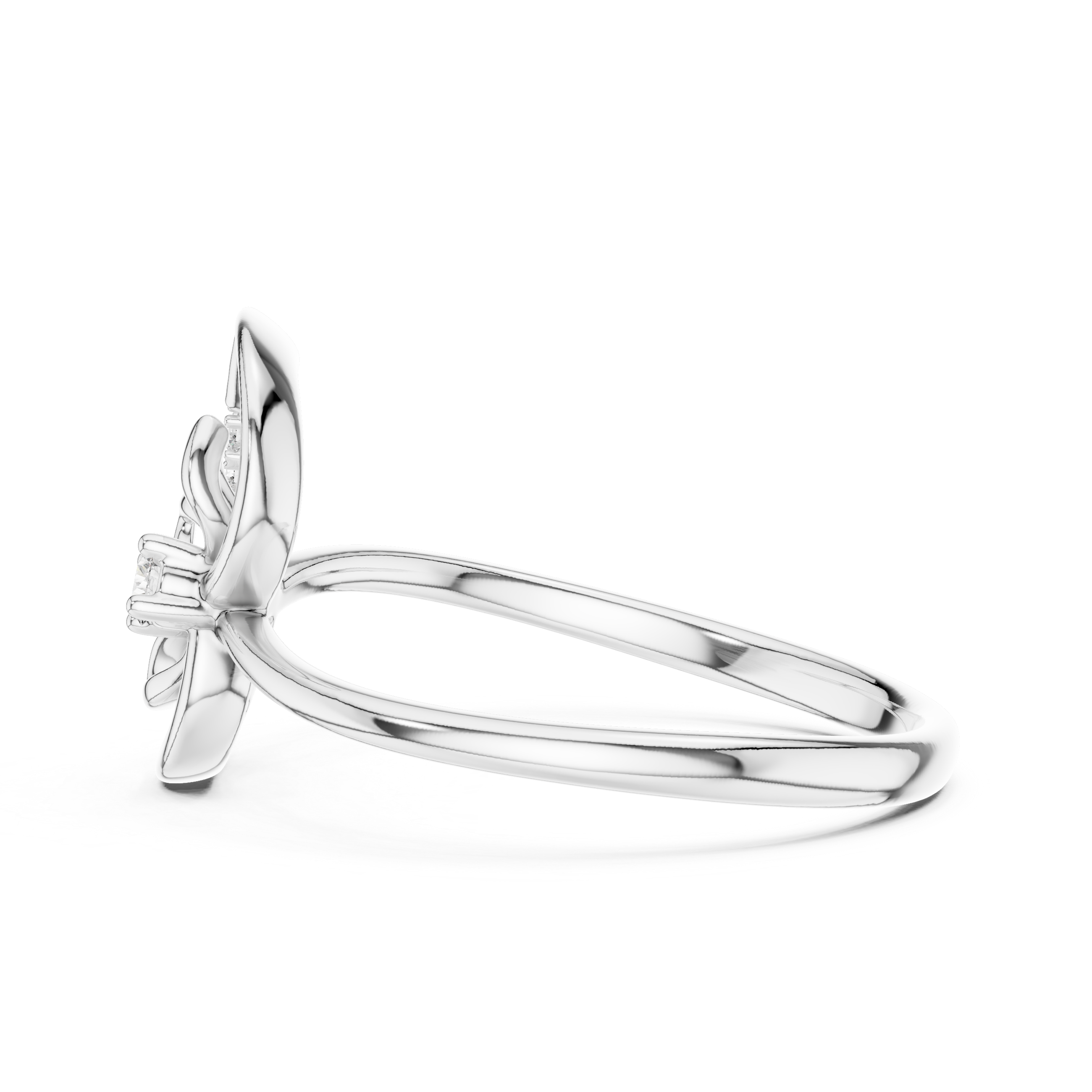 Diamond Paisley Flower Ring – Design 12#10045