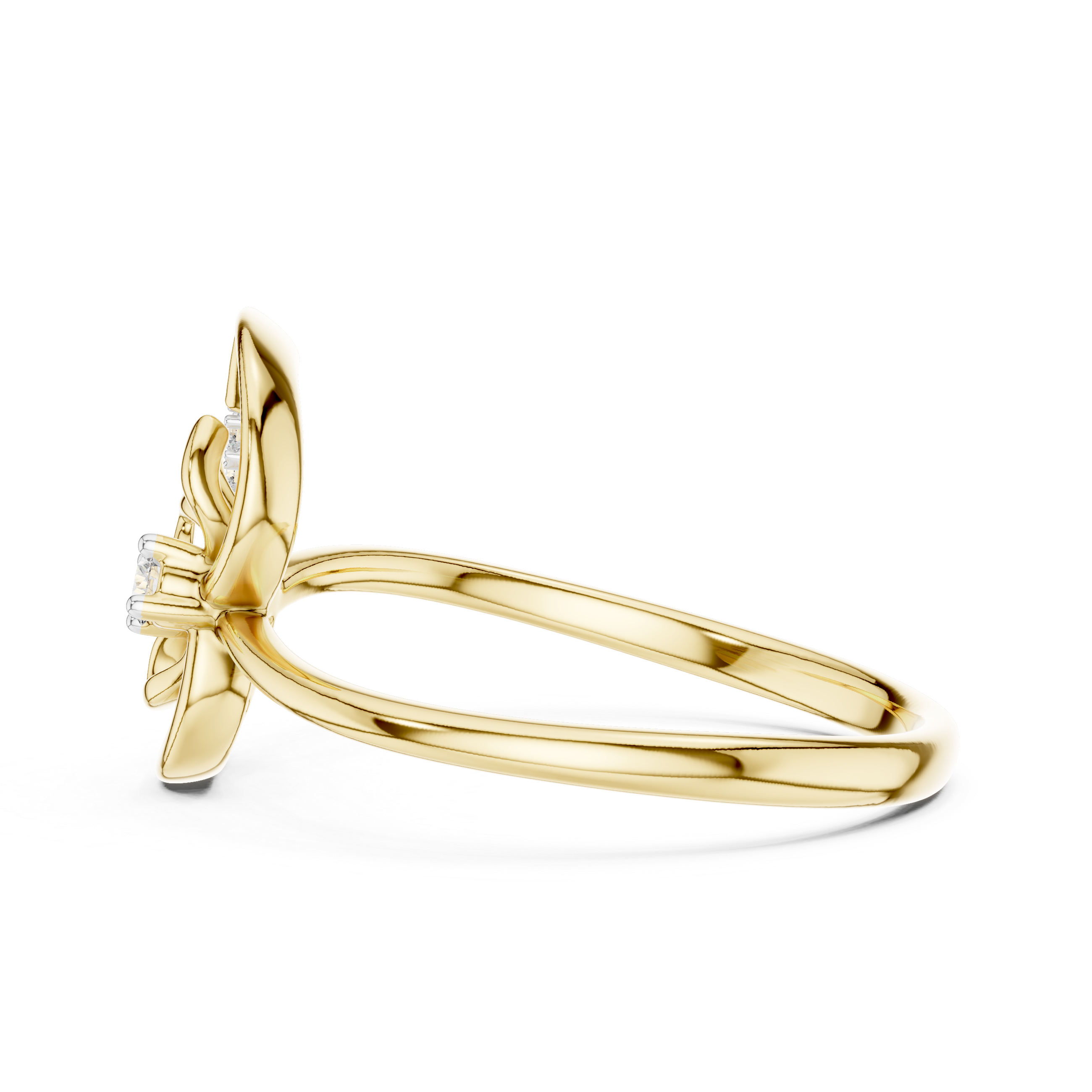 Diamond Paisley Flower Ring – Design 12#10045