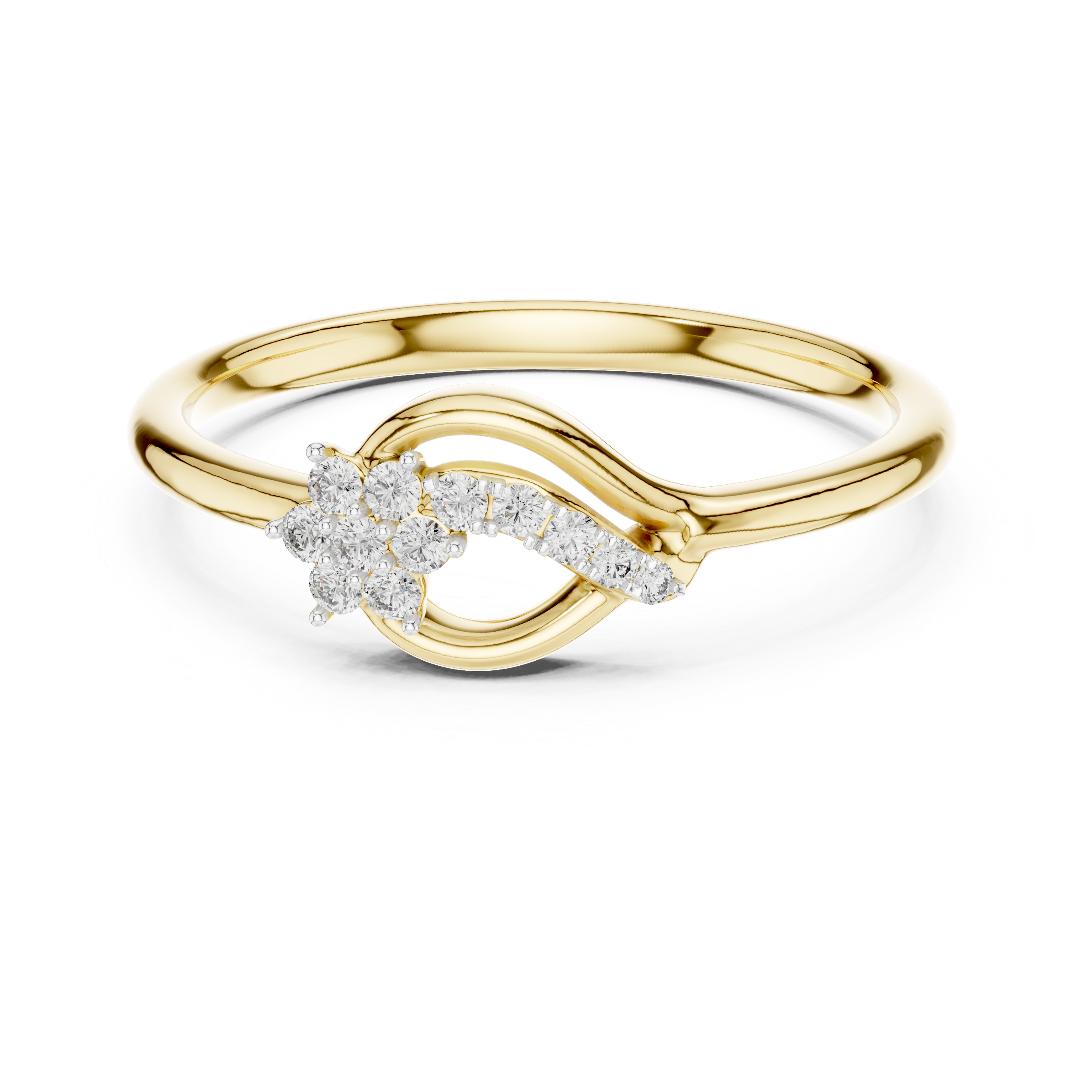 Diamond Floral Leaf Ring – Design 12#10046
