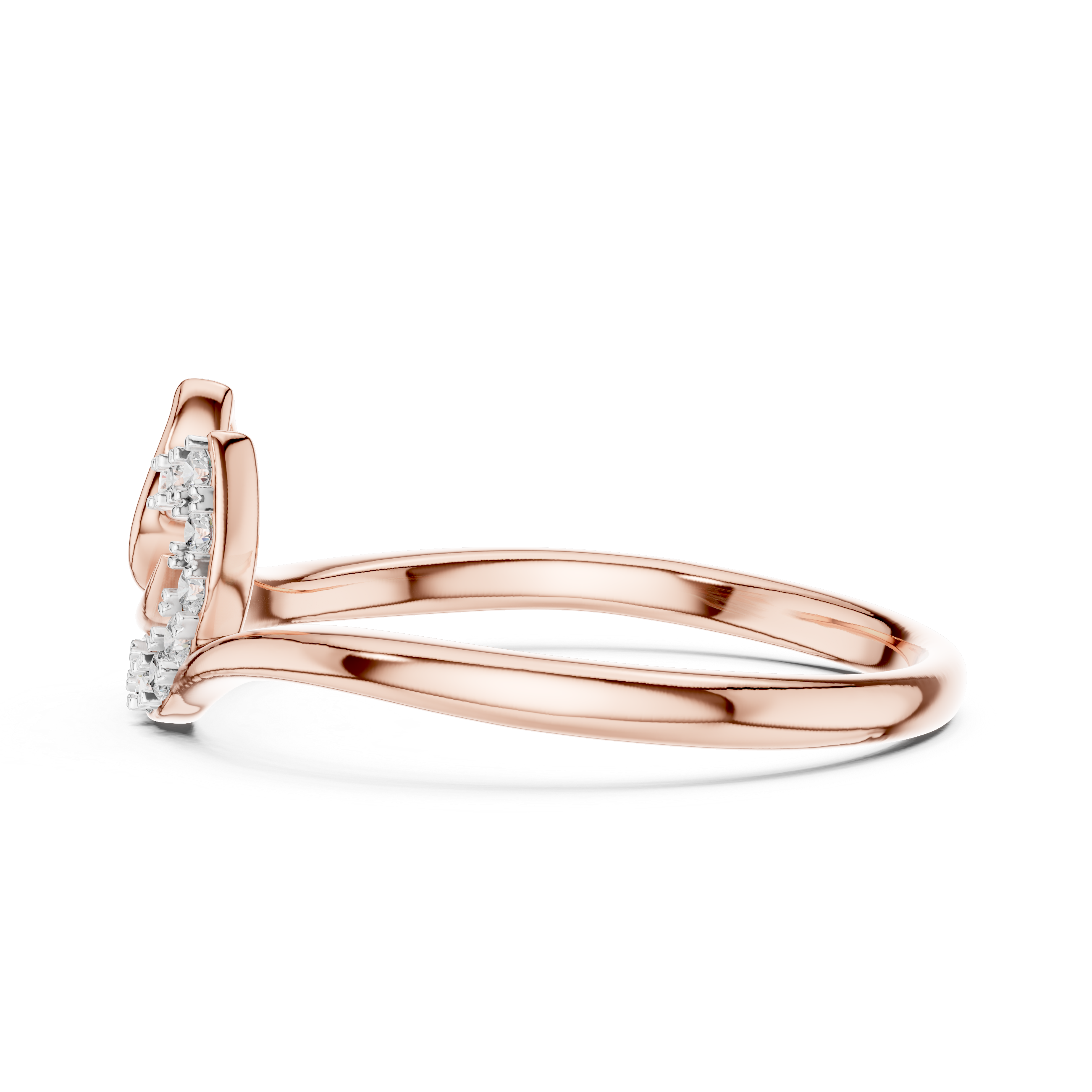 Diamond Layered Leaf Ring – Design 12#10047