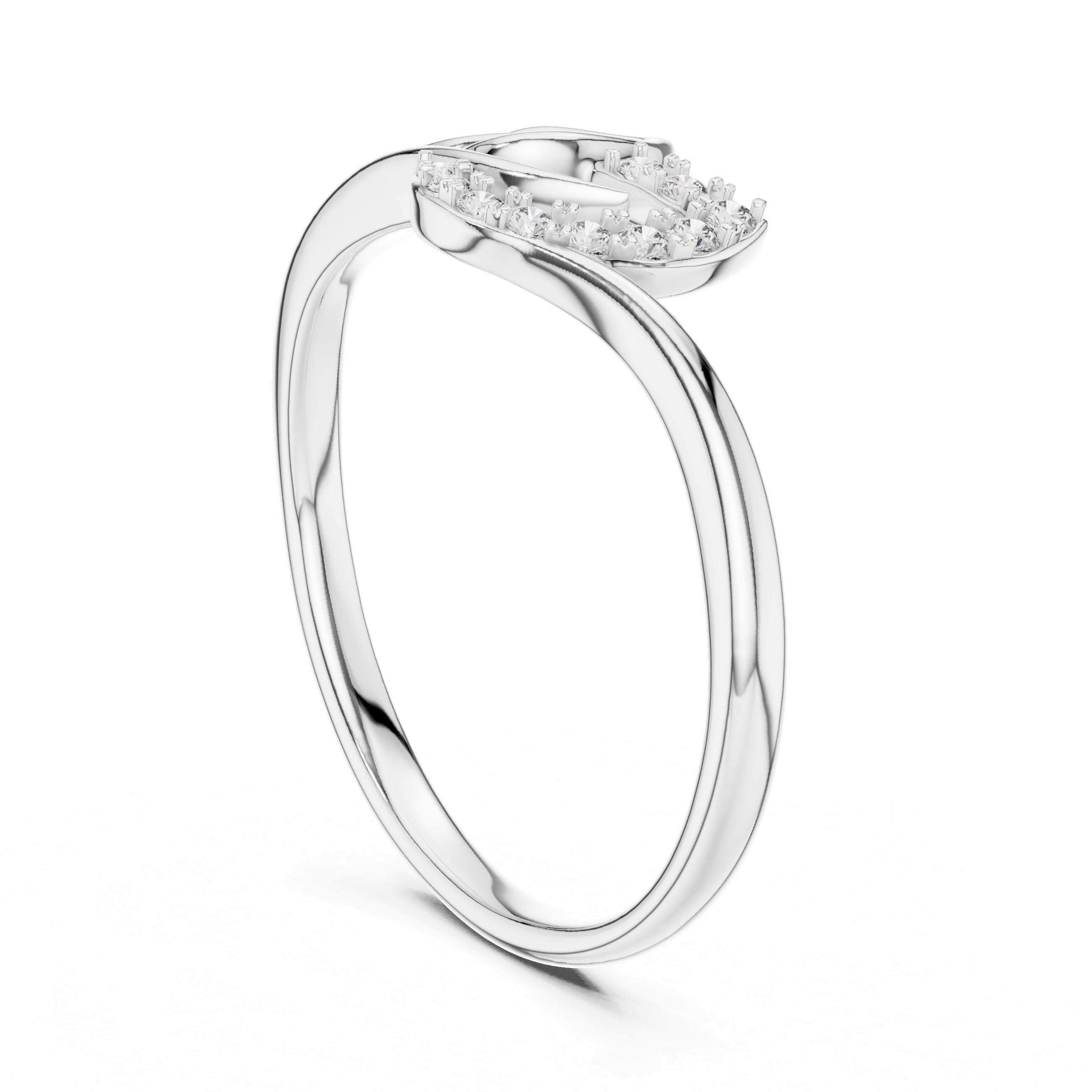 Diamond Layered Leaf Ring – Design 12#10047