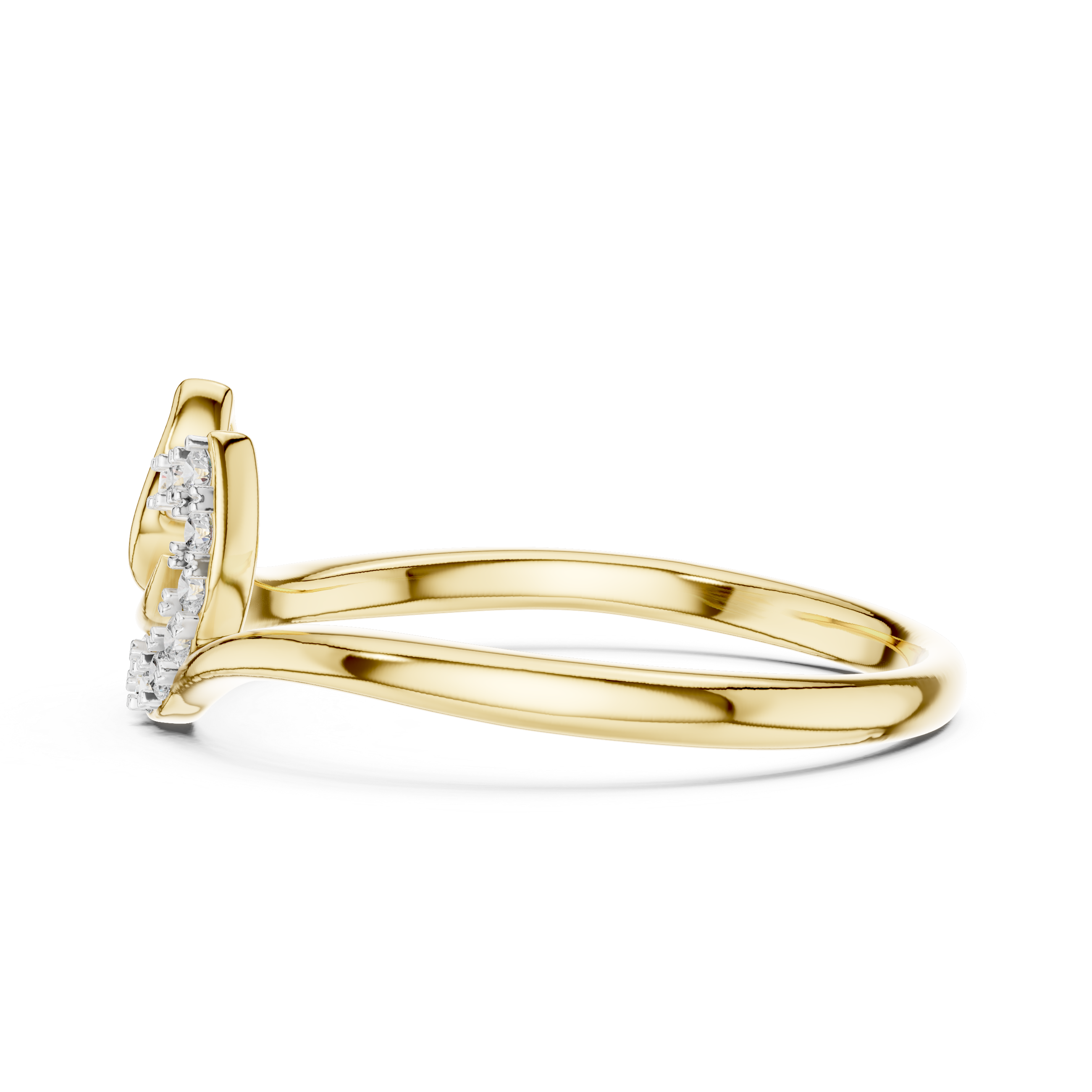 Diamond Layered Leaf Ring – Design 12#10047