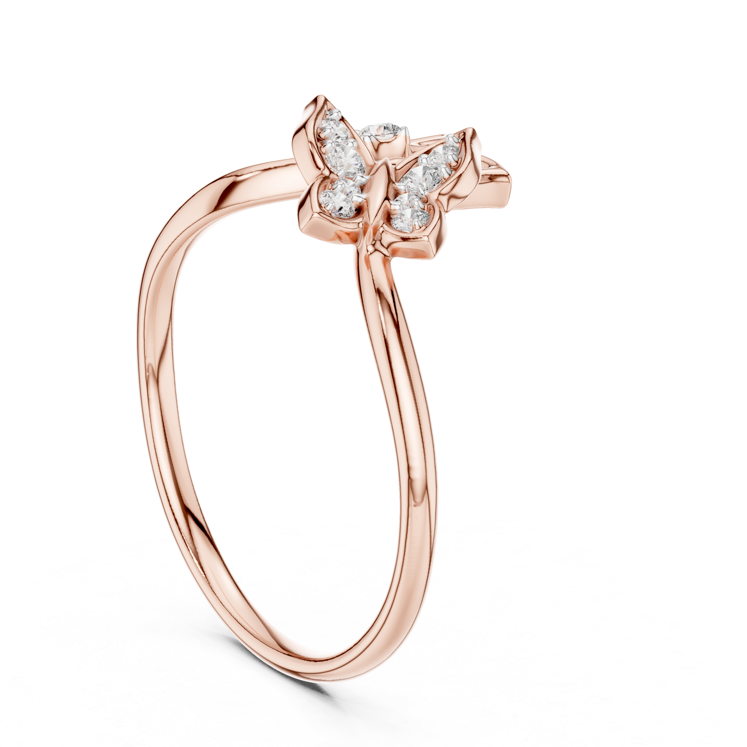 Diamond Double Butterfly Ring – Design 12#10048