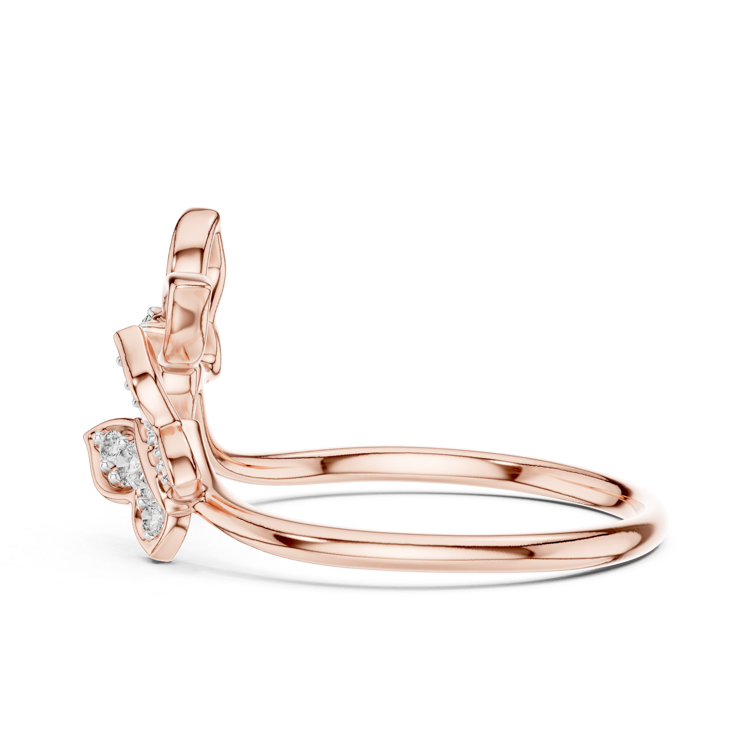 Diamond Double Butterfly Ring – Design 12#10048