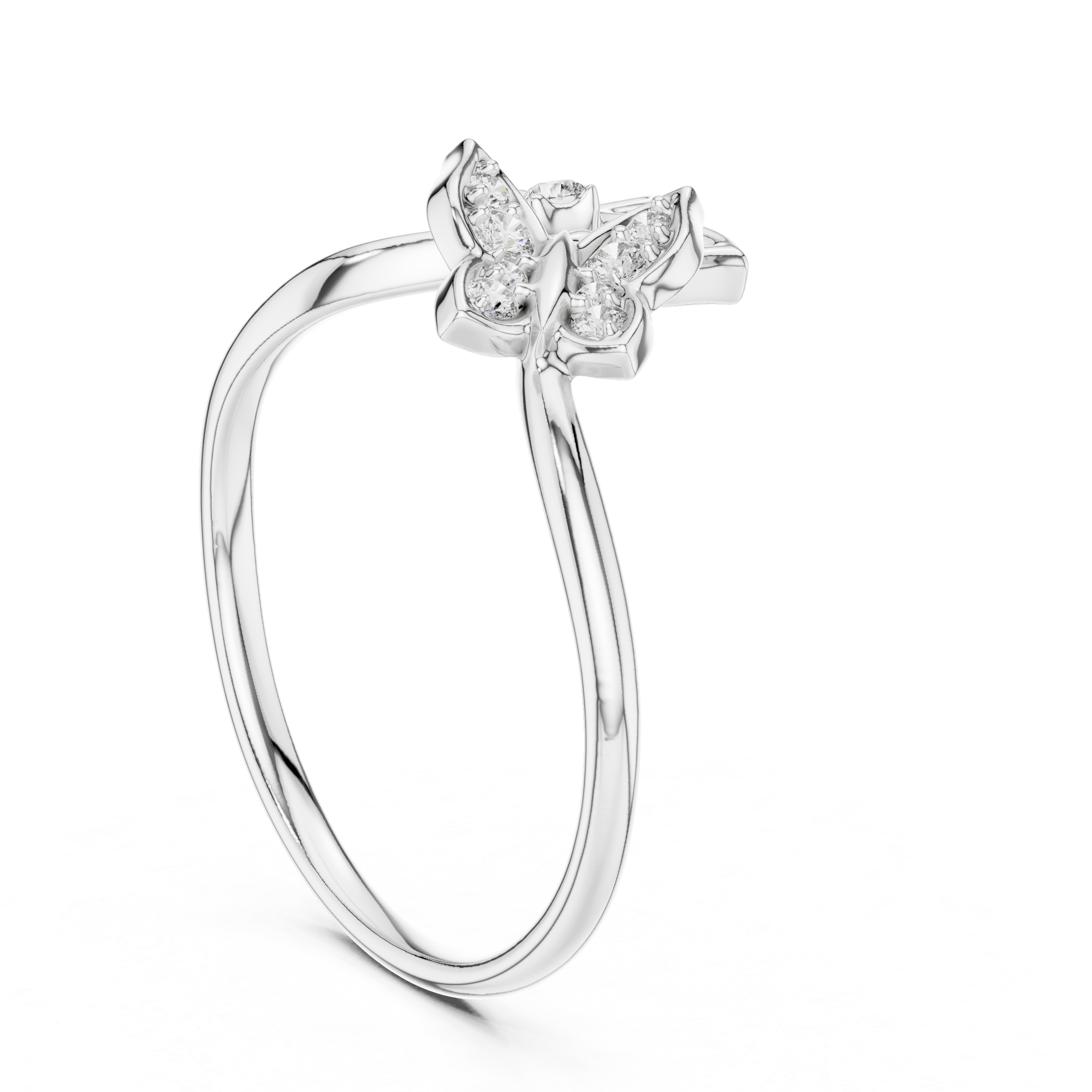 Diamond Double Butterfly Ring – Design 12#10048
