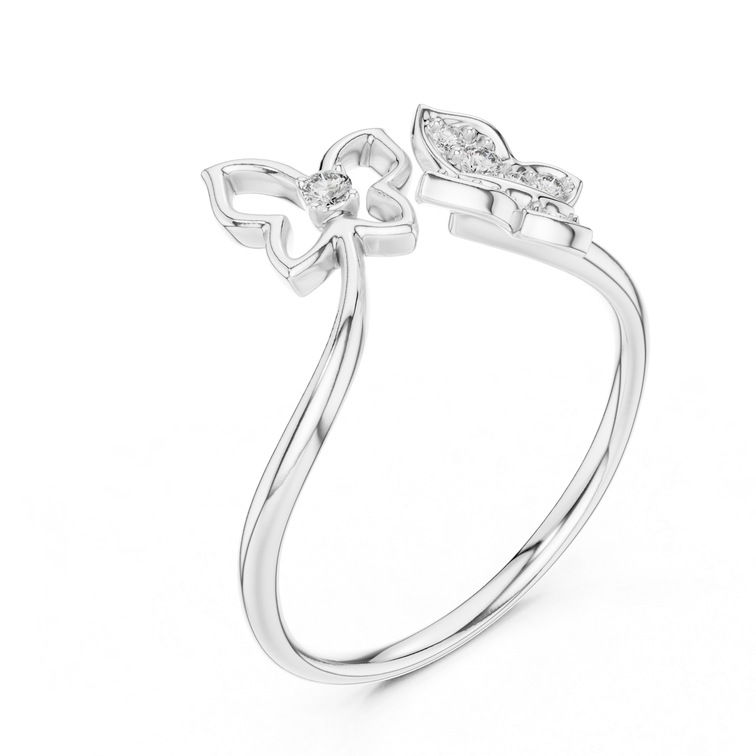 Diamond Double Butterfly Ring – Design 12#10048
