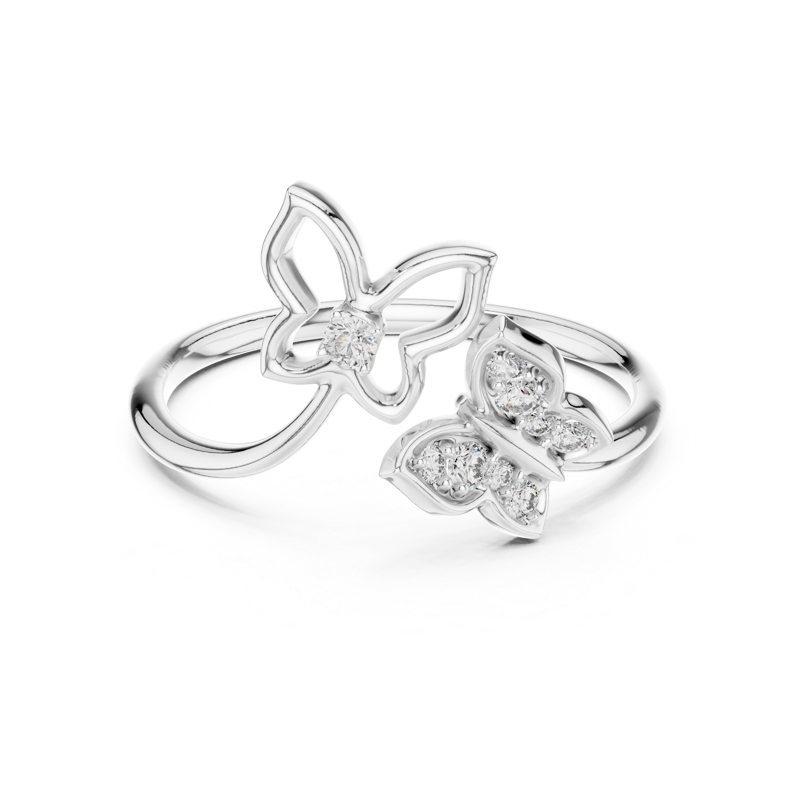 Diamond Double Butterfly Ring – Design 12#10048