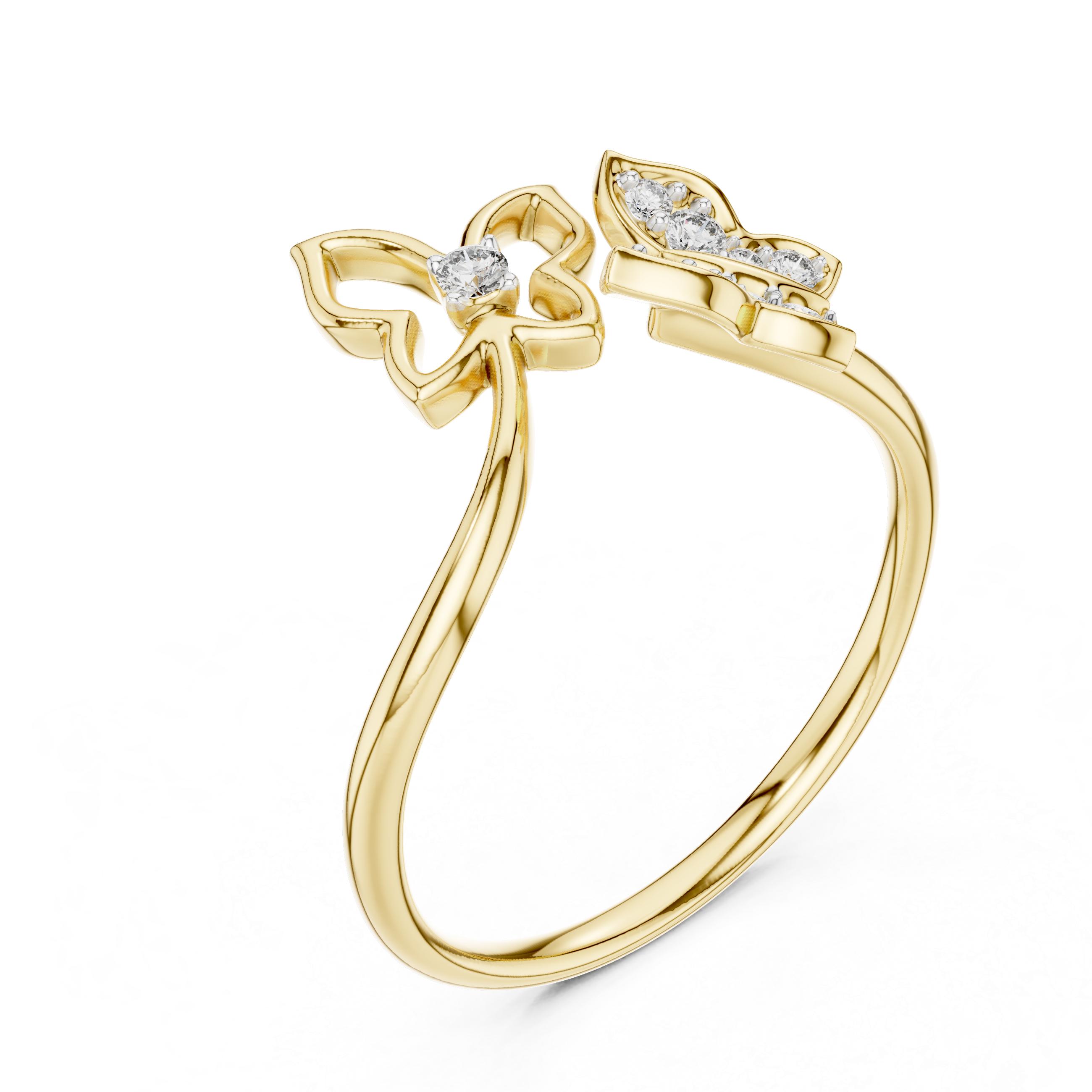 Diamond Double Butterfly Ring – Design 12#10048