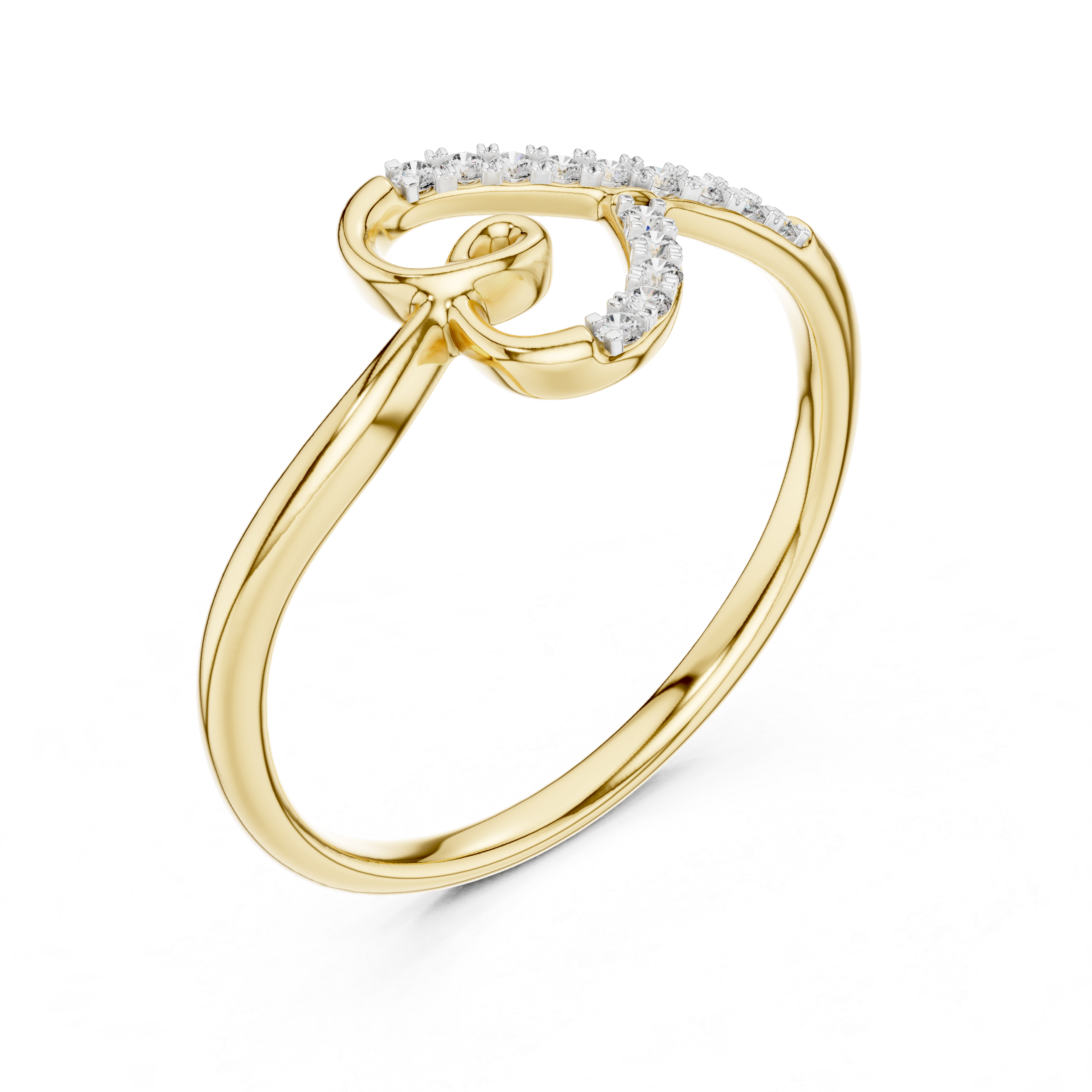 Diamond Loop Ribbon Ring – Design 12#10049