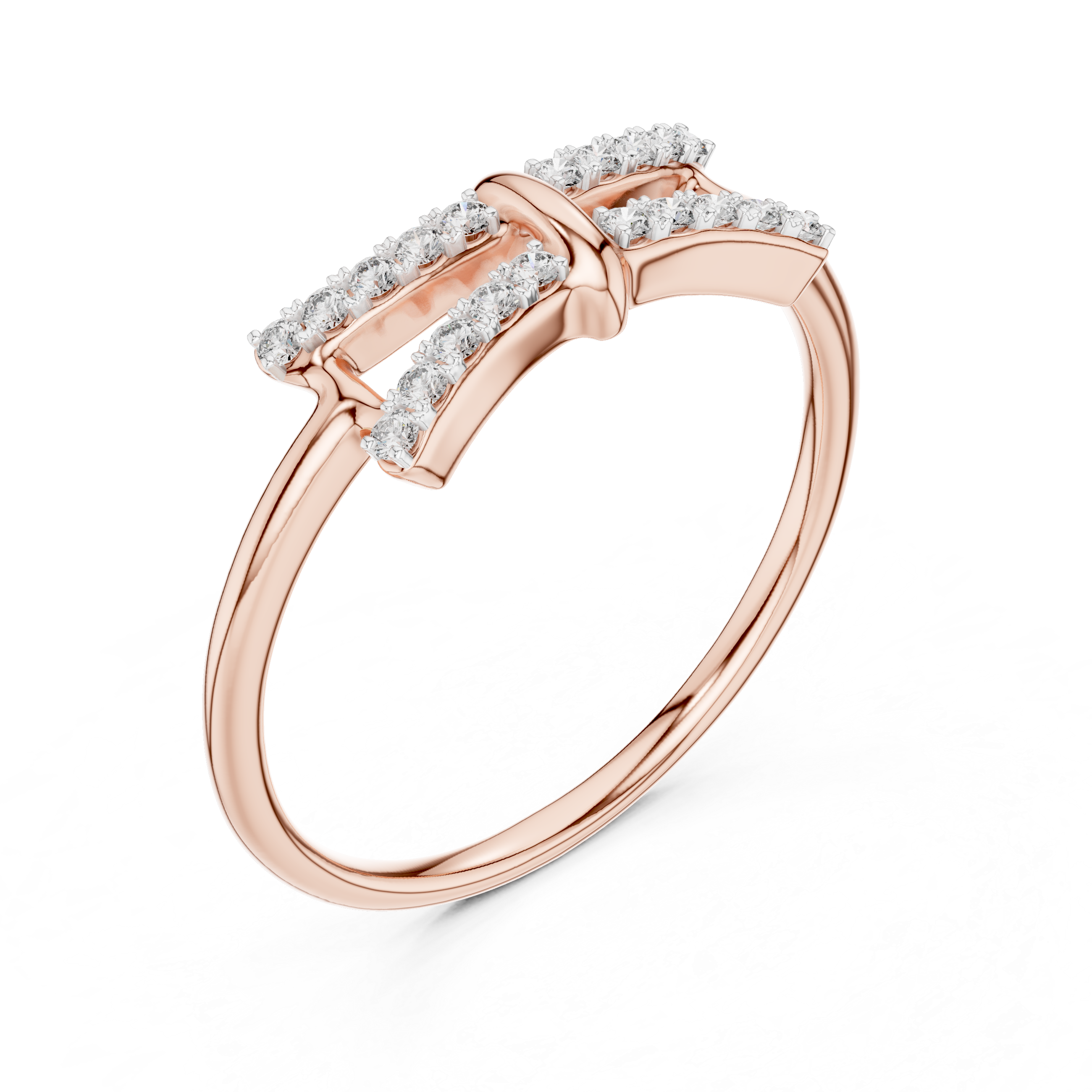 Diamond Bow Ribbon Ring – Design 12#10050