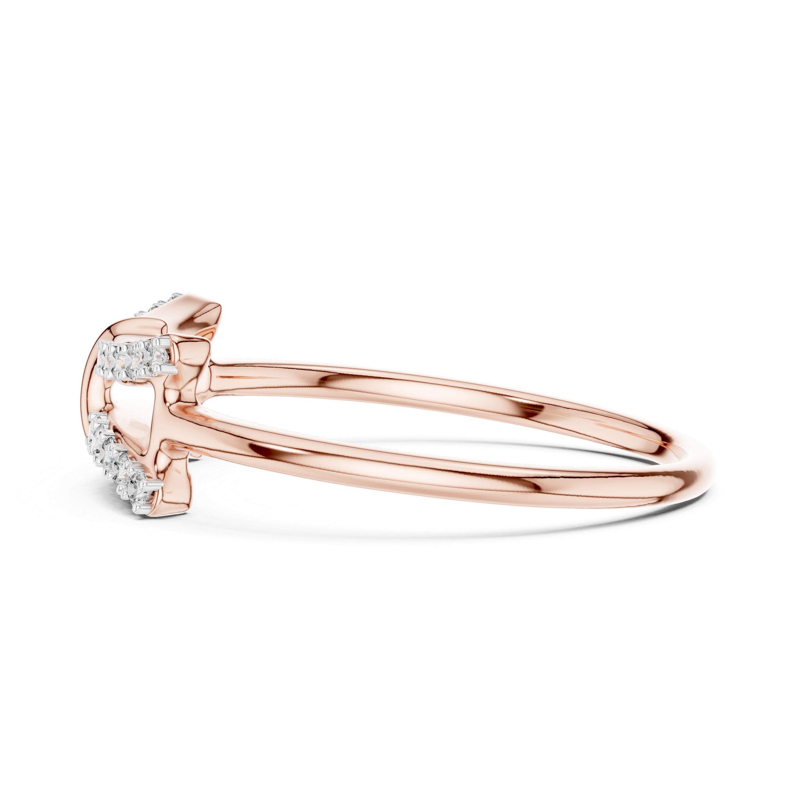 Diamond Bow Ribbon Ring – Design 12#10050