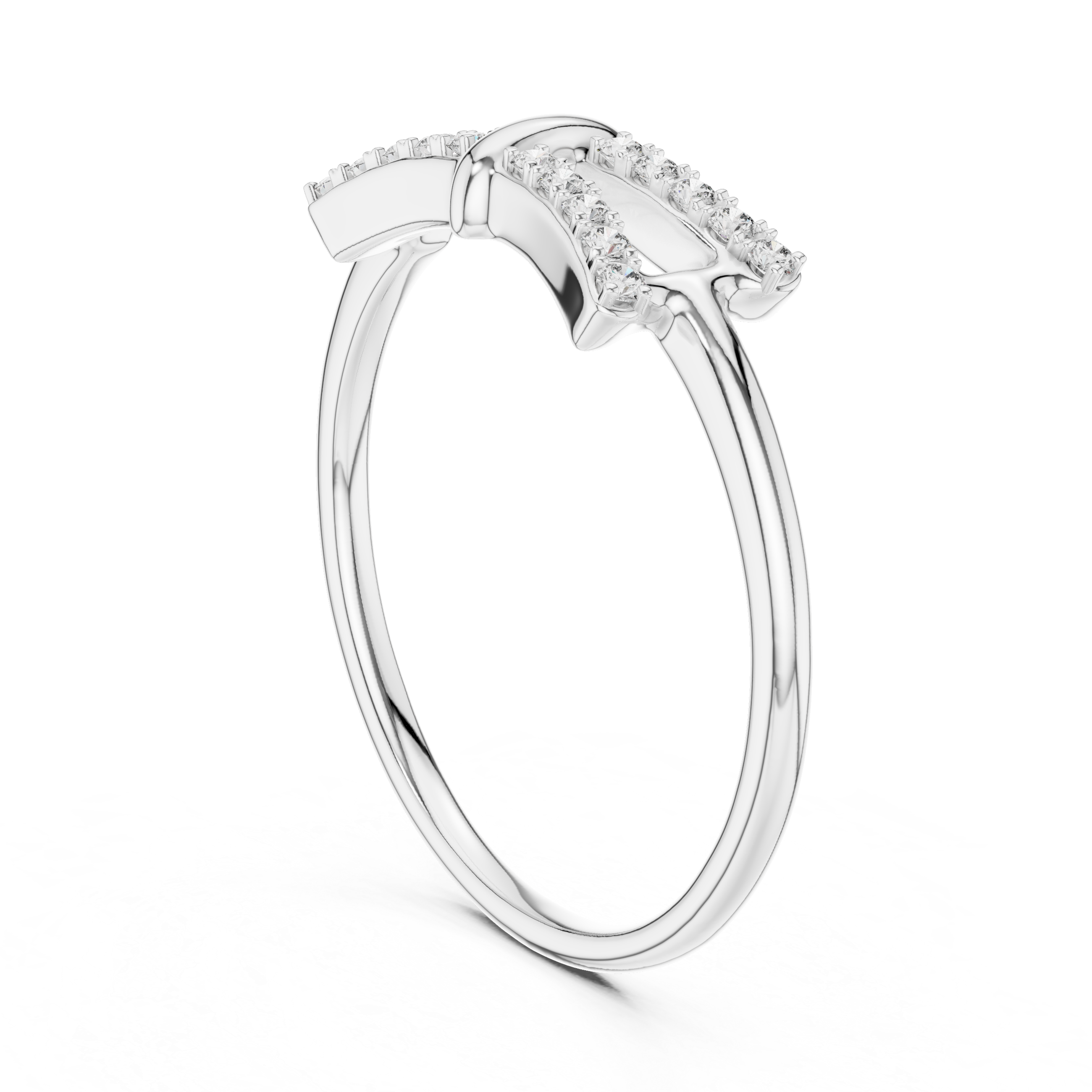Diamond Bow Ribbon Ring – Design 12#10050
