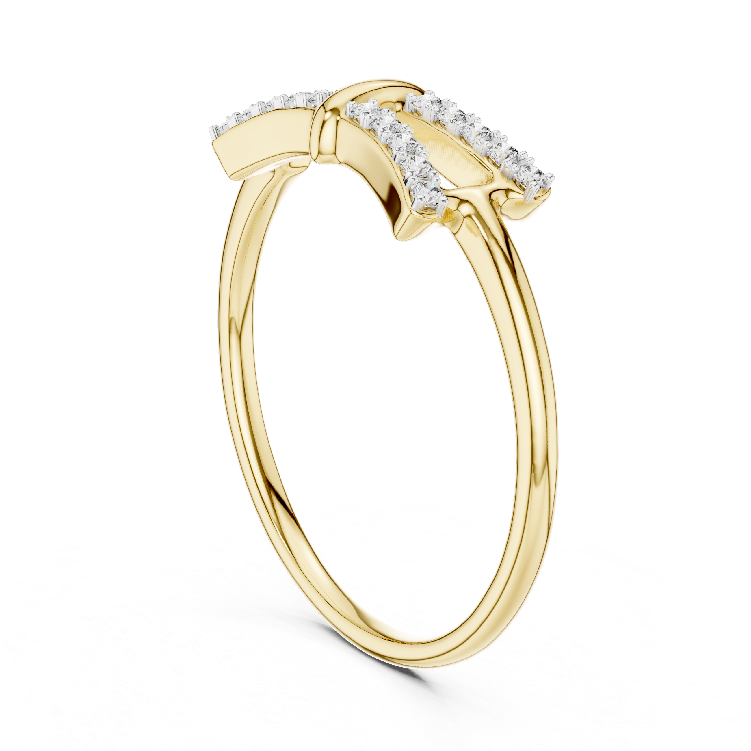 Diamond Bow Ribbon Ring – Design 12#10050
