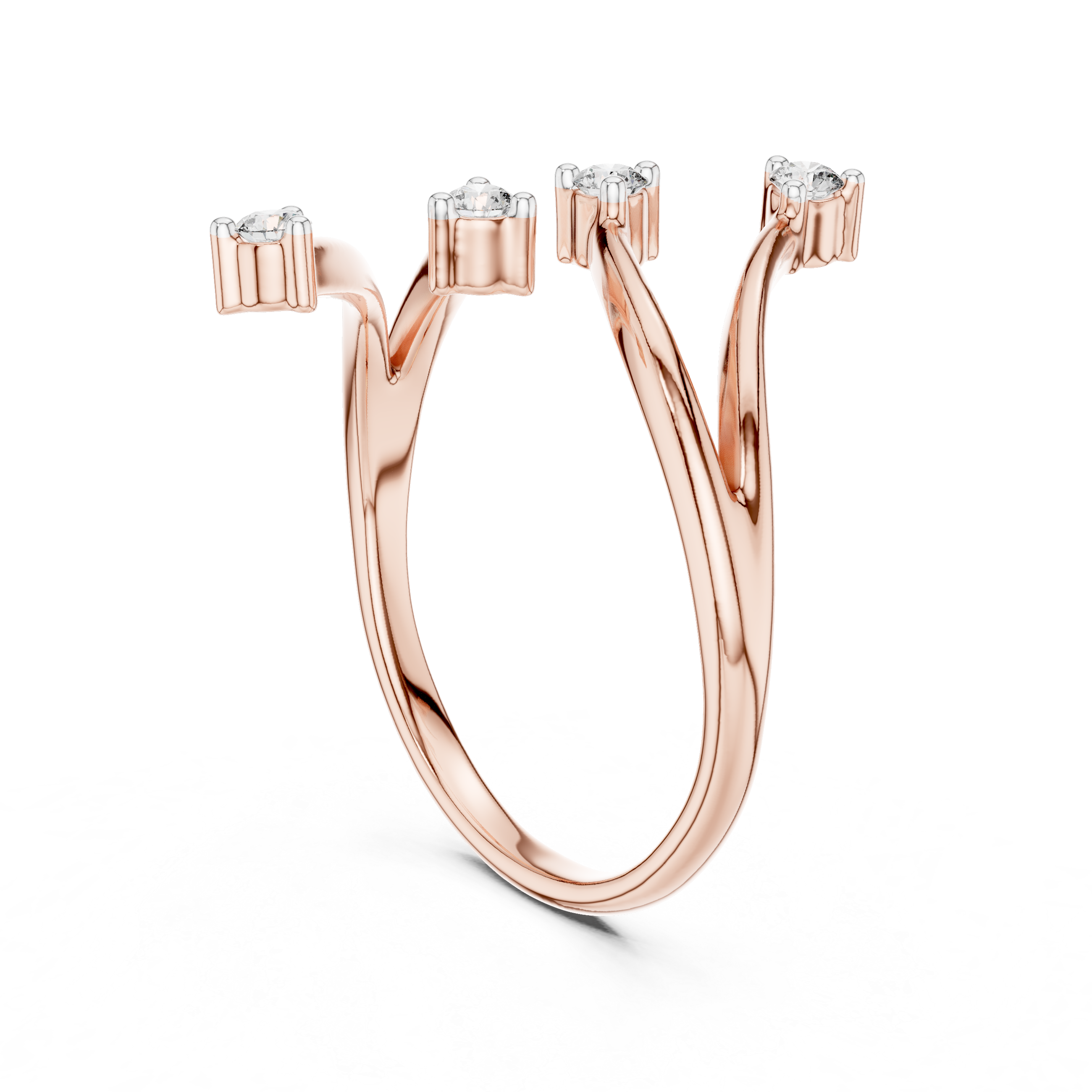Diamond Branch Open Ring – Design 12#10052
