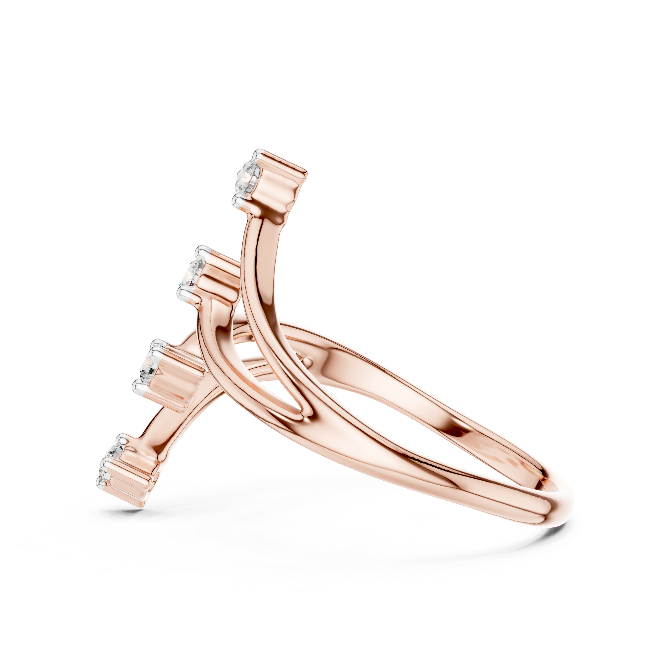 Diamond Branch Open Ring – Design 12#10052