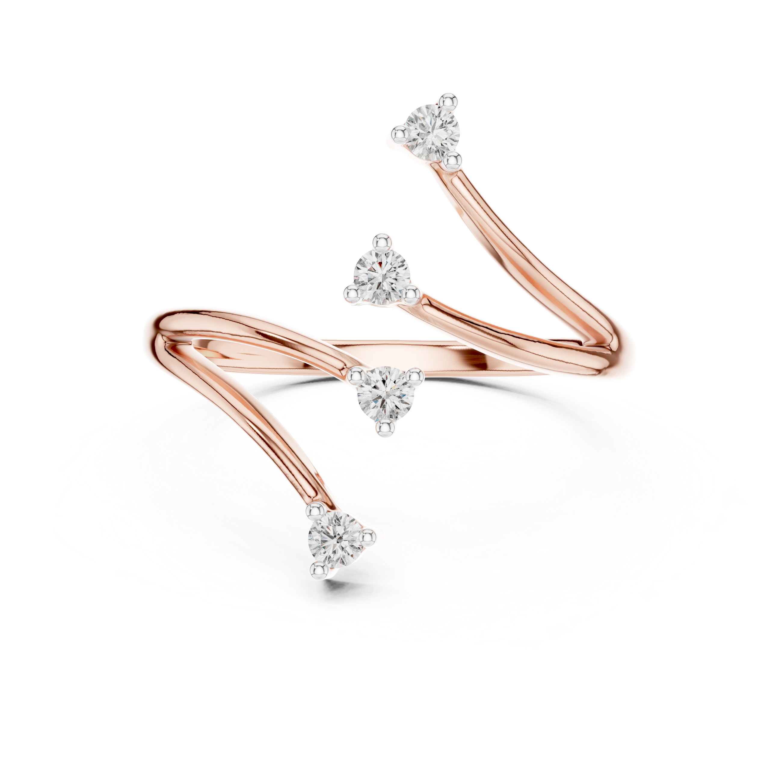 Diamond Branch Open Ring – Design 12#10052