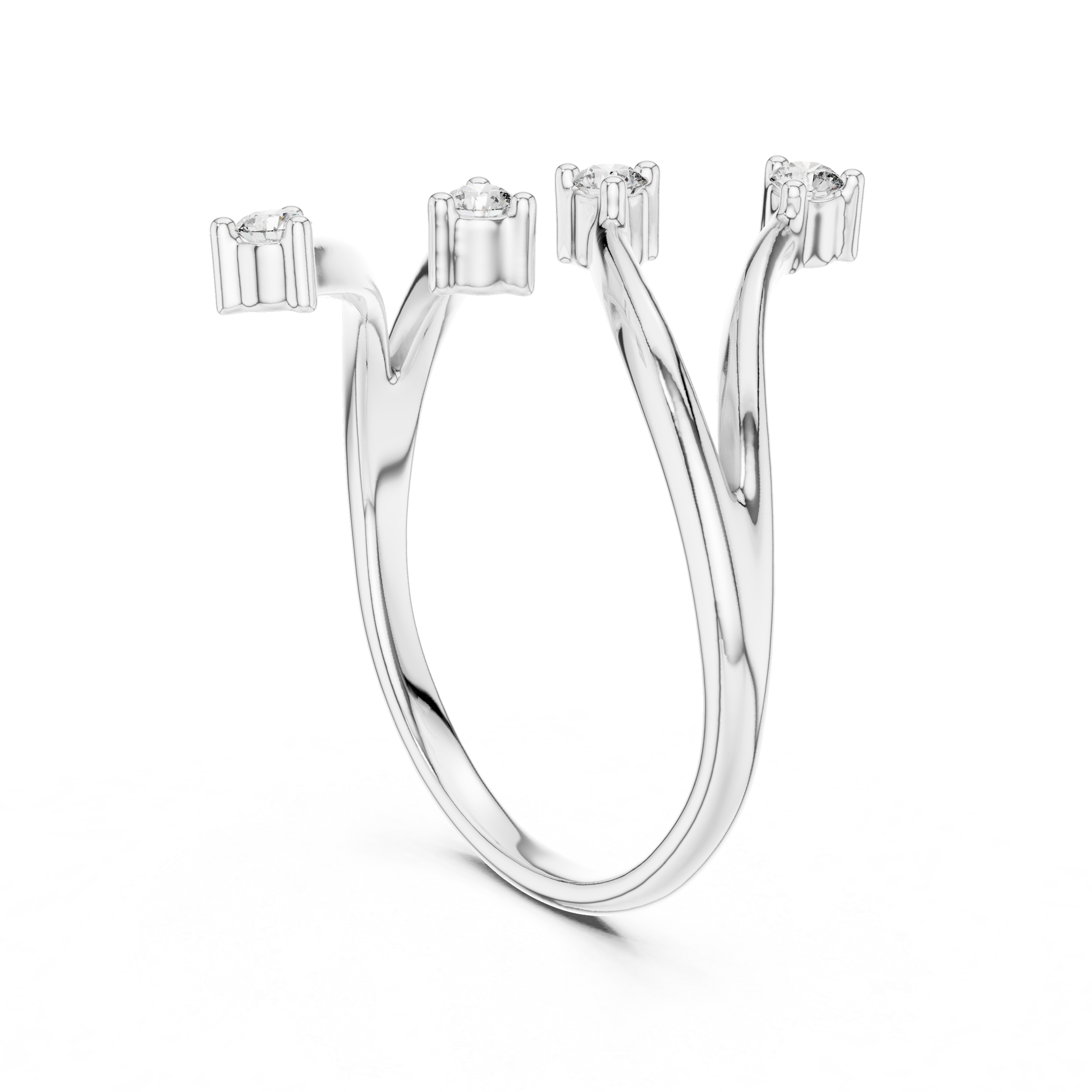 Diamond Branch Open Ring – Design 12#10052
