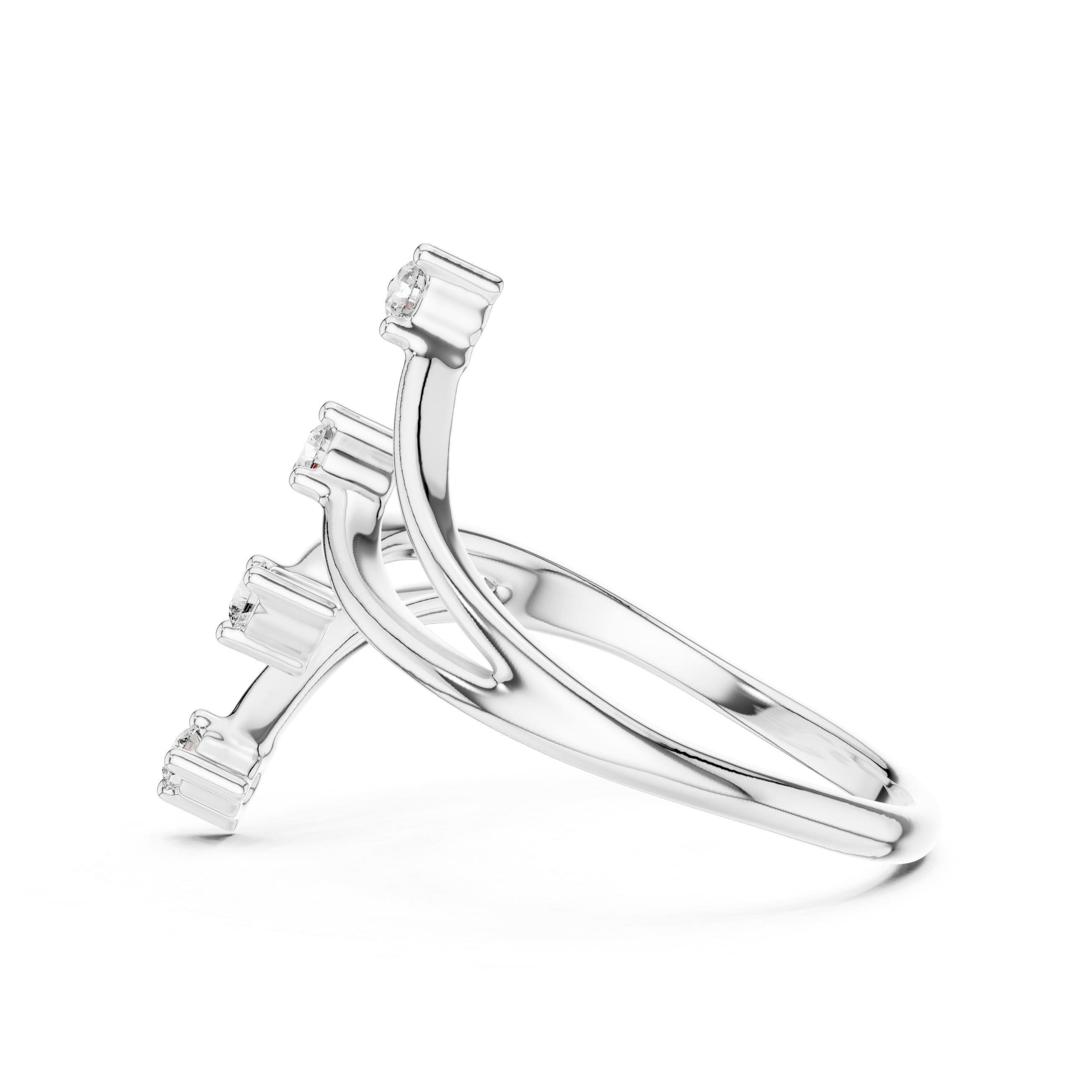 Diamond Branch Open Ring – Design 12#10052