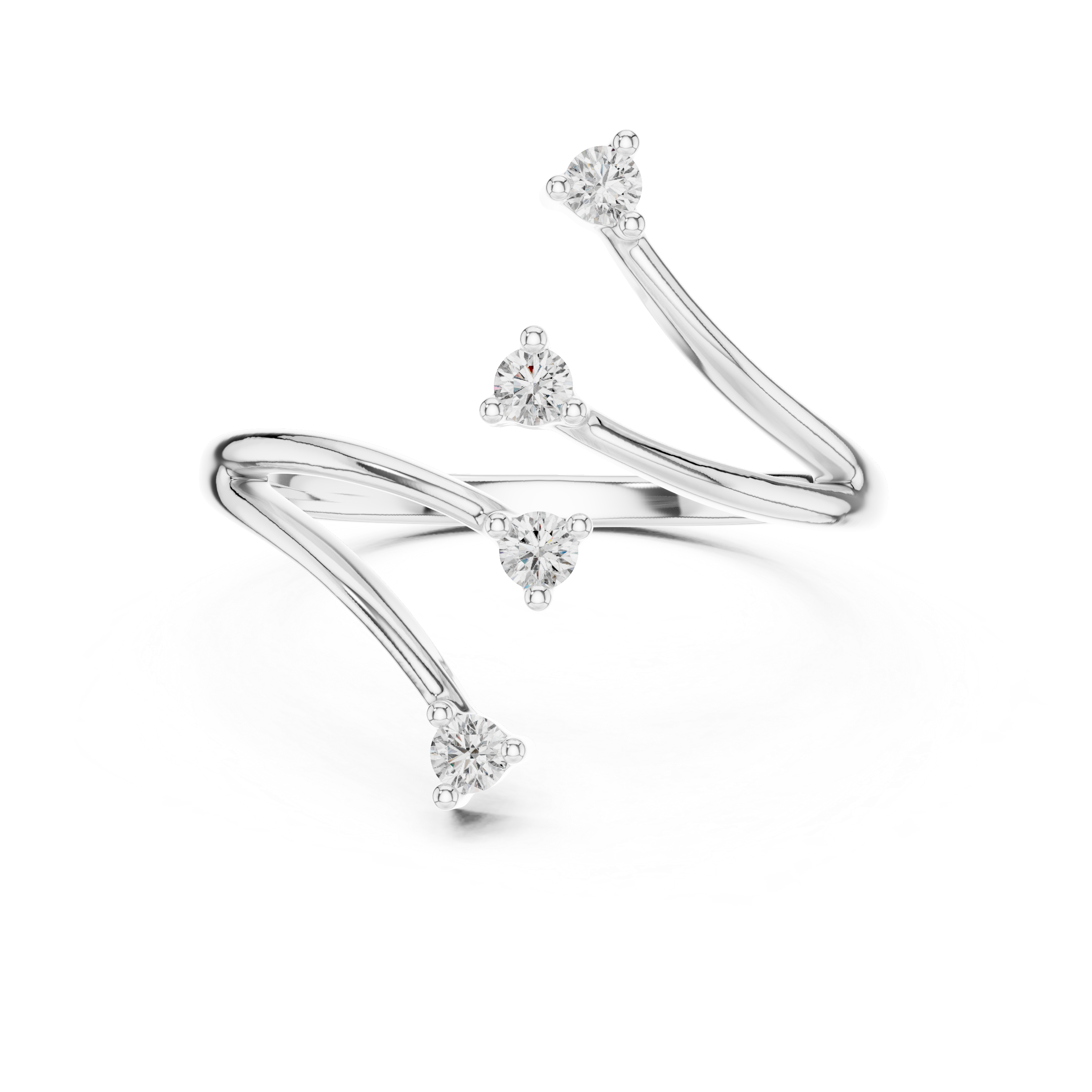 Diamond Branch Open Ring – Design 12#10052