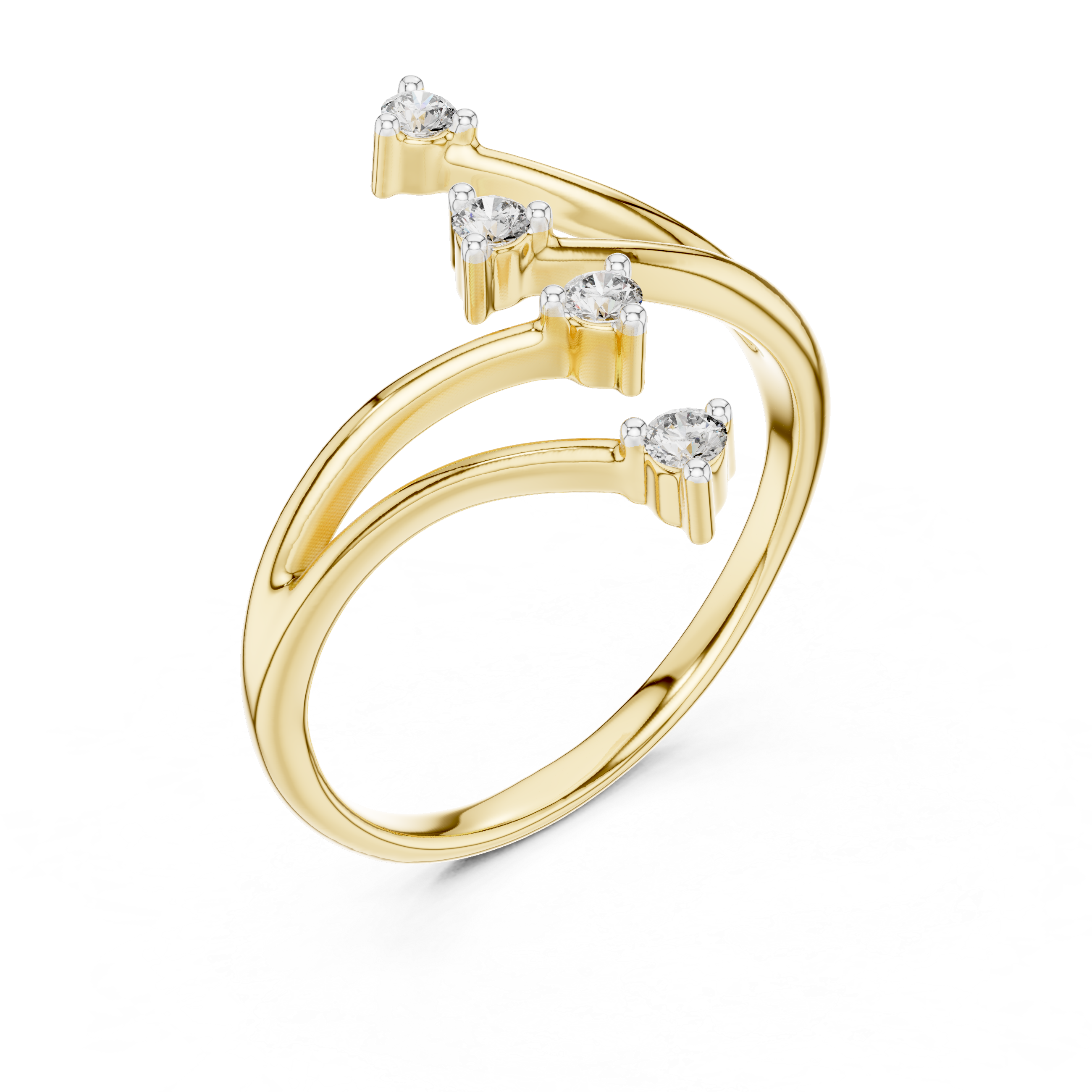 Diamond Branch Open Ring – Design 12#10052