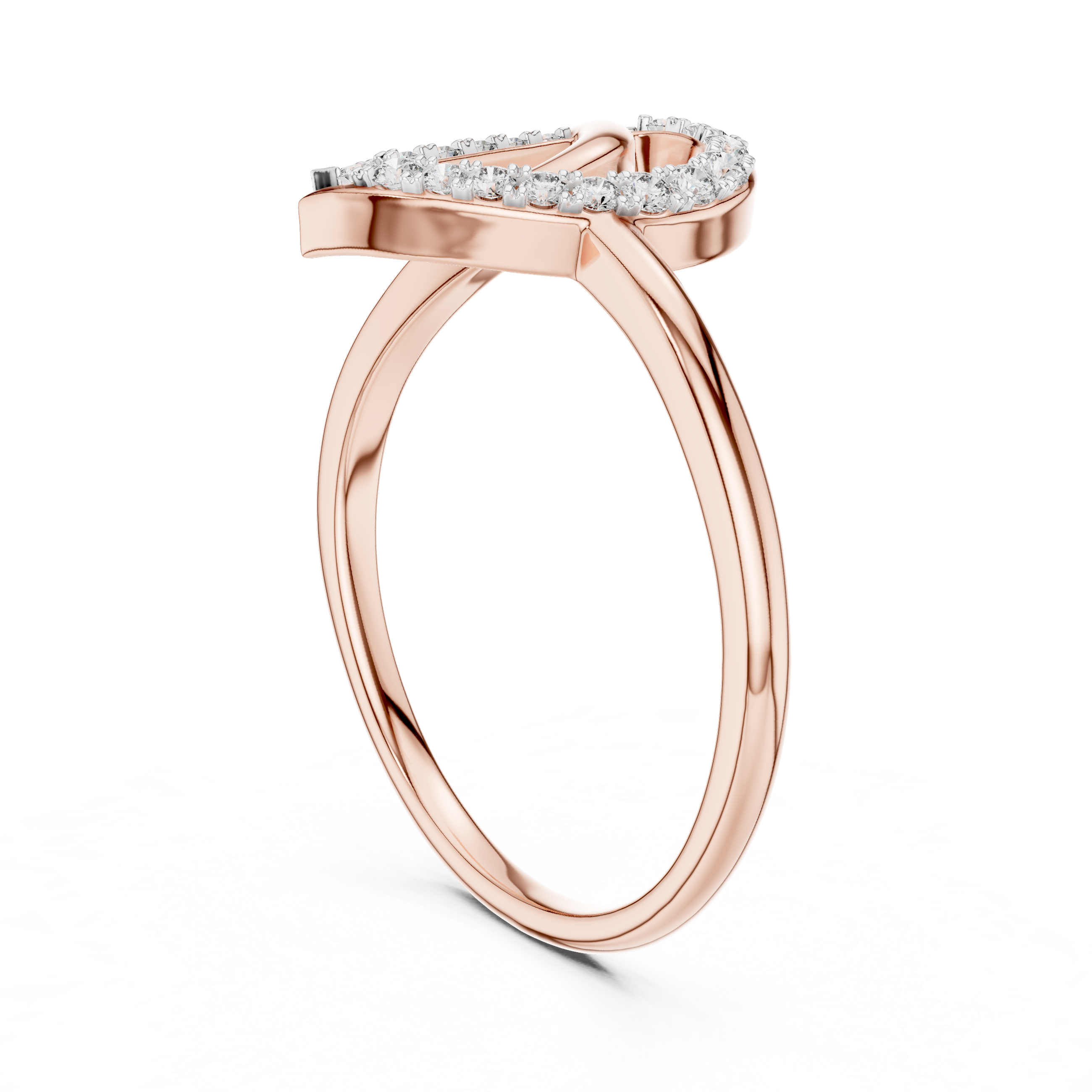 Diamond Looping Leaf Ring – Design 12#10053