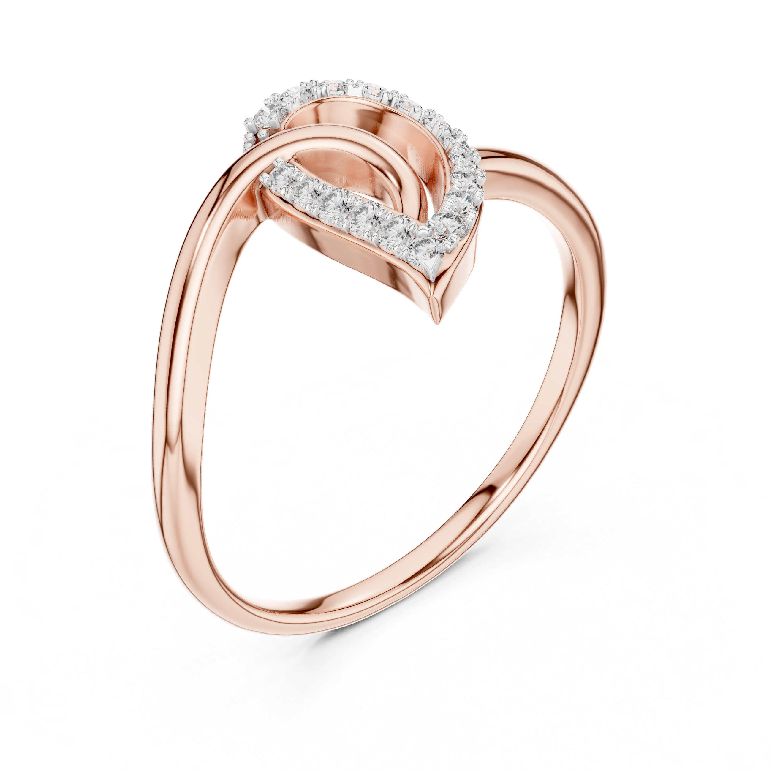 Diamond Looping Leaf Ring – Design 12#10053