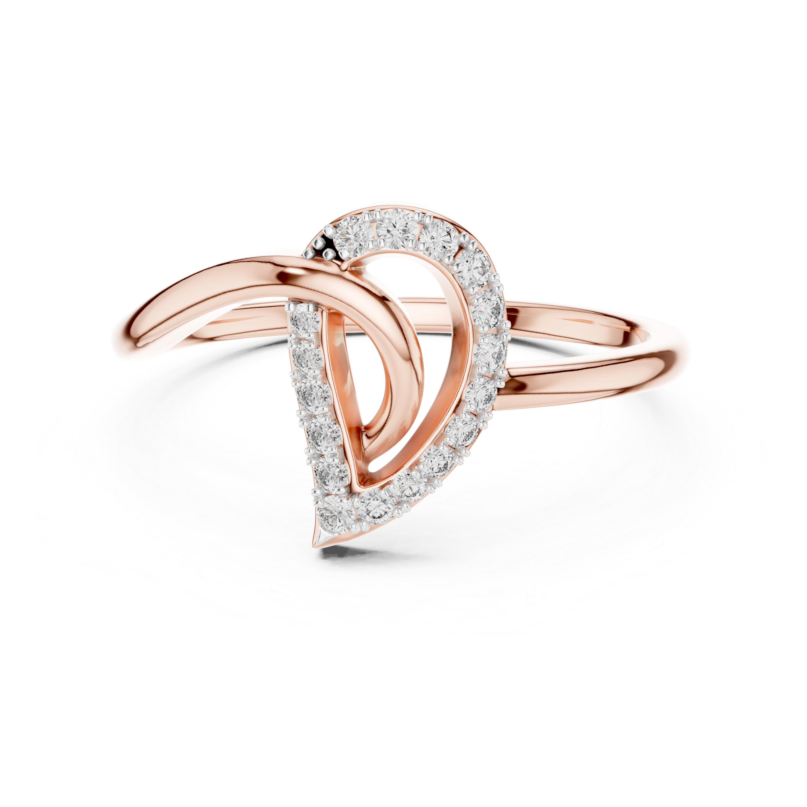 Diamond Looping Leaf Ring – Design 12#10053
