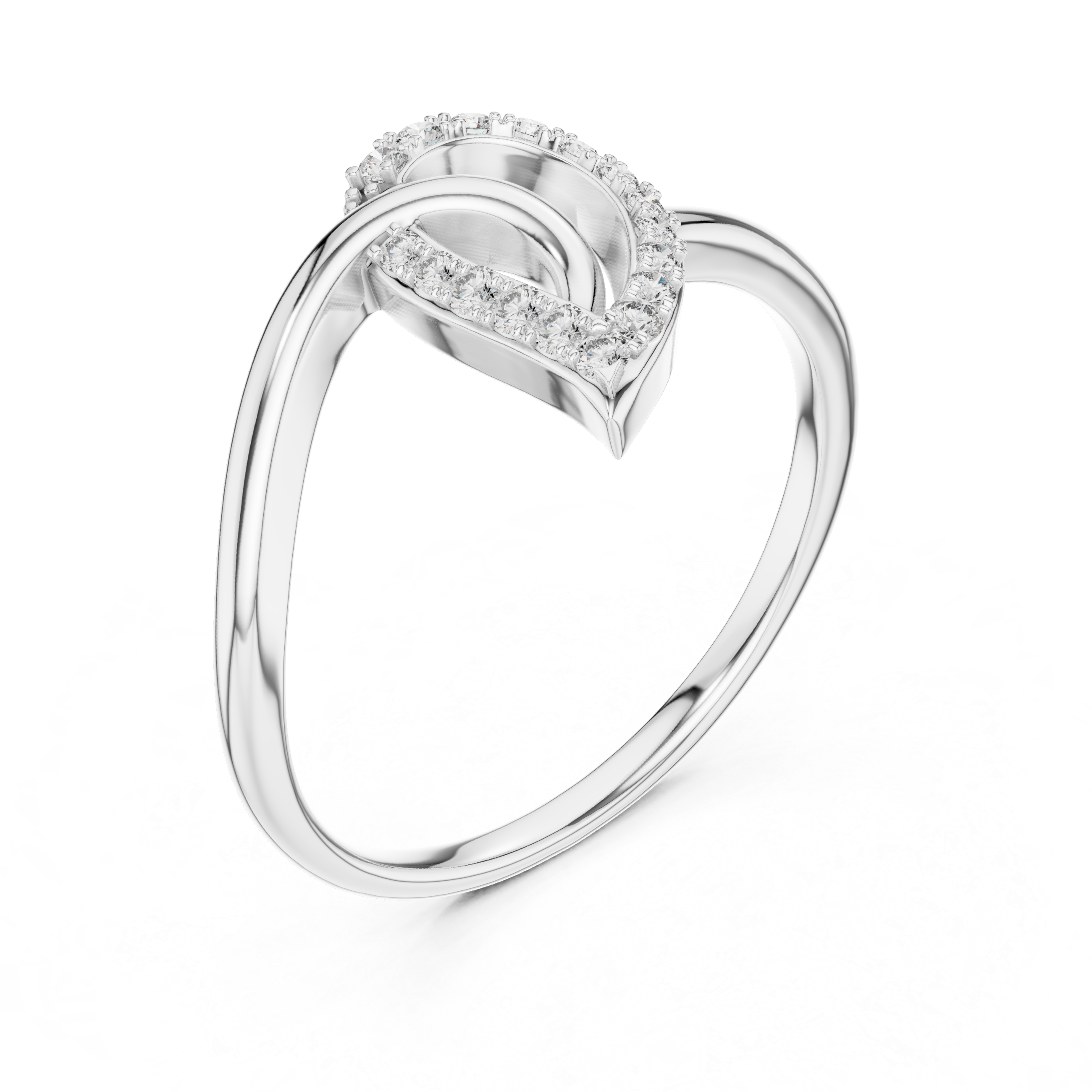 Diamond Looping Leaf Ring – Design 12#10053