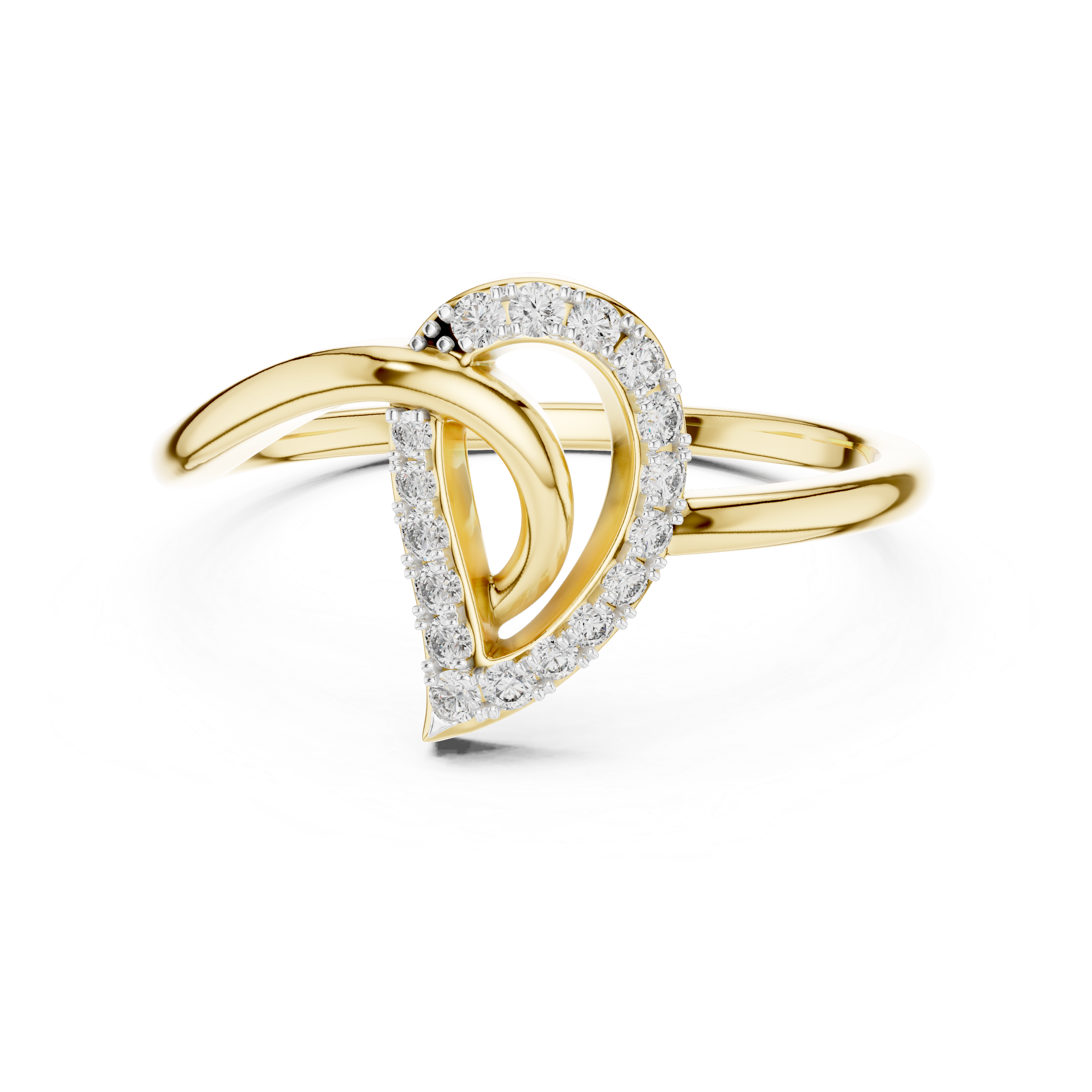 Diamond Looping Leaf Ring – Design 12#10053