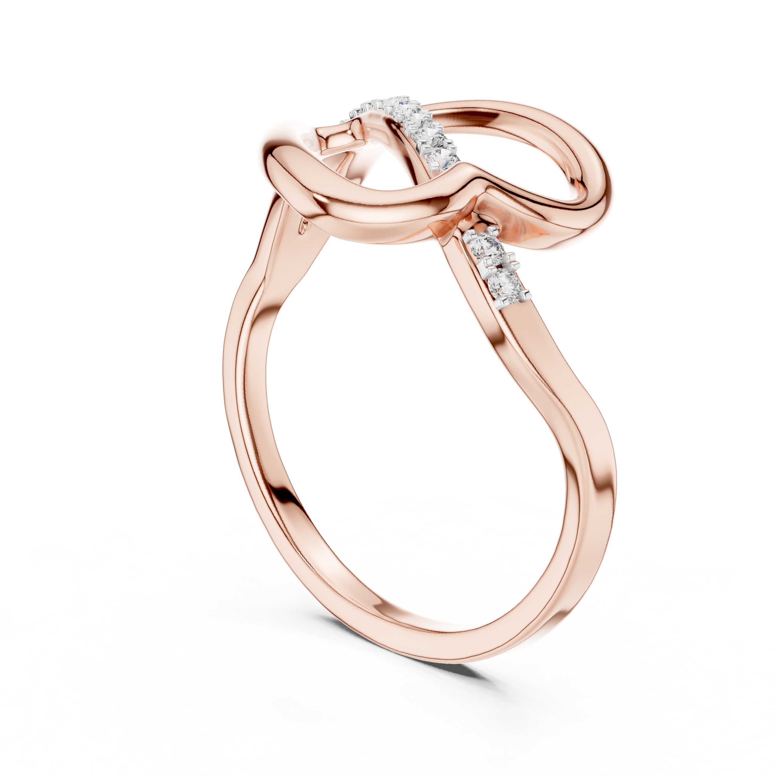 Diamond Infinity Crossover Ring – Design 12#10054