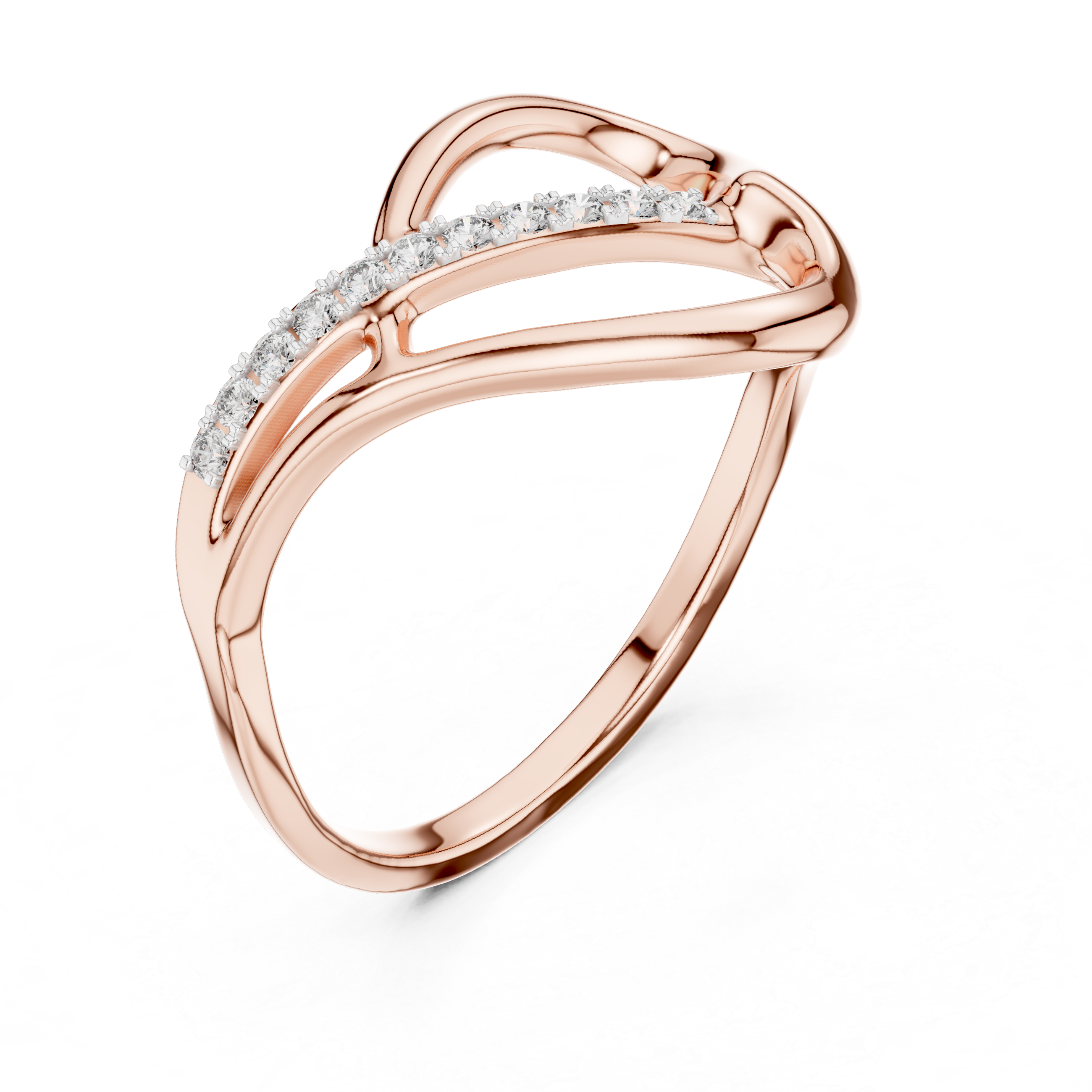 Diamond Infinity Crossover Ring – Design 12#10054