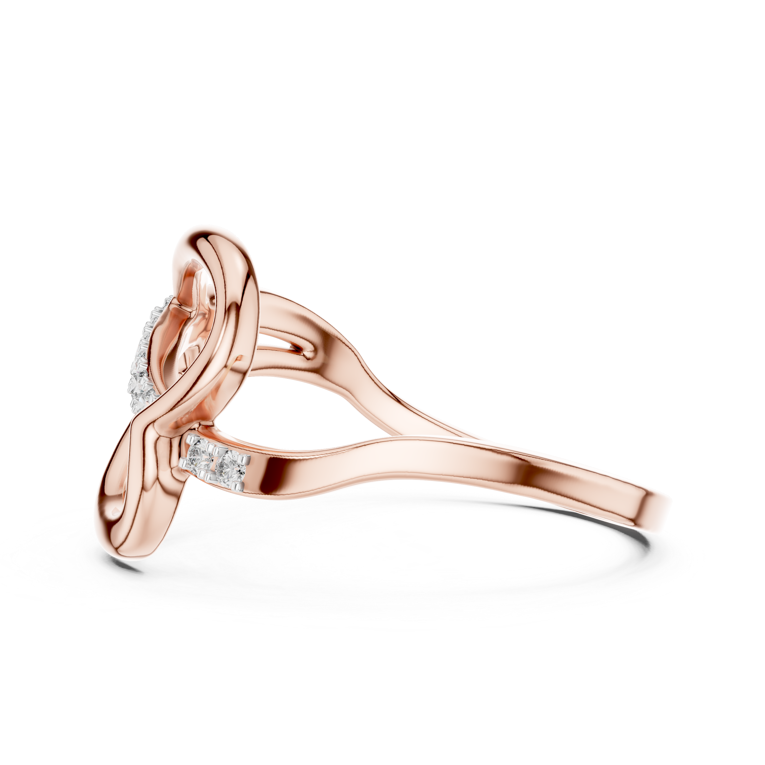 Diamond Infinity Crossover Ring – Design 12#10054