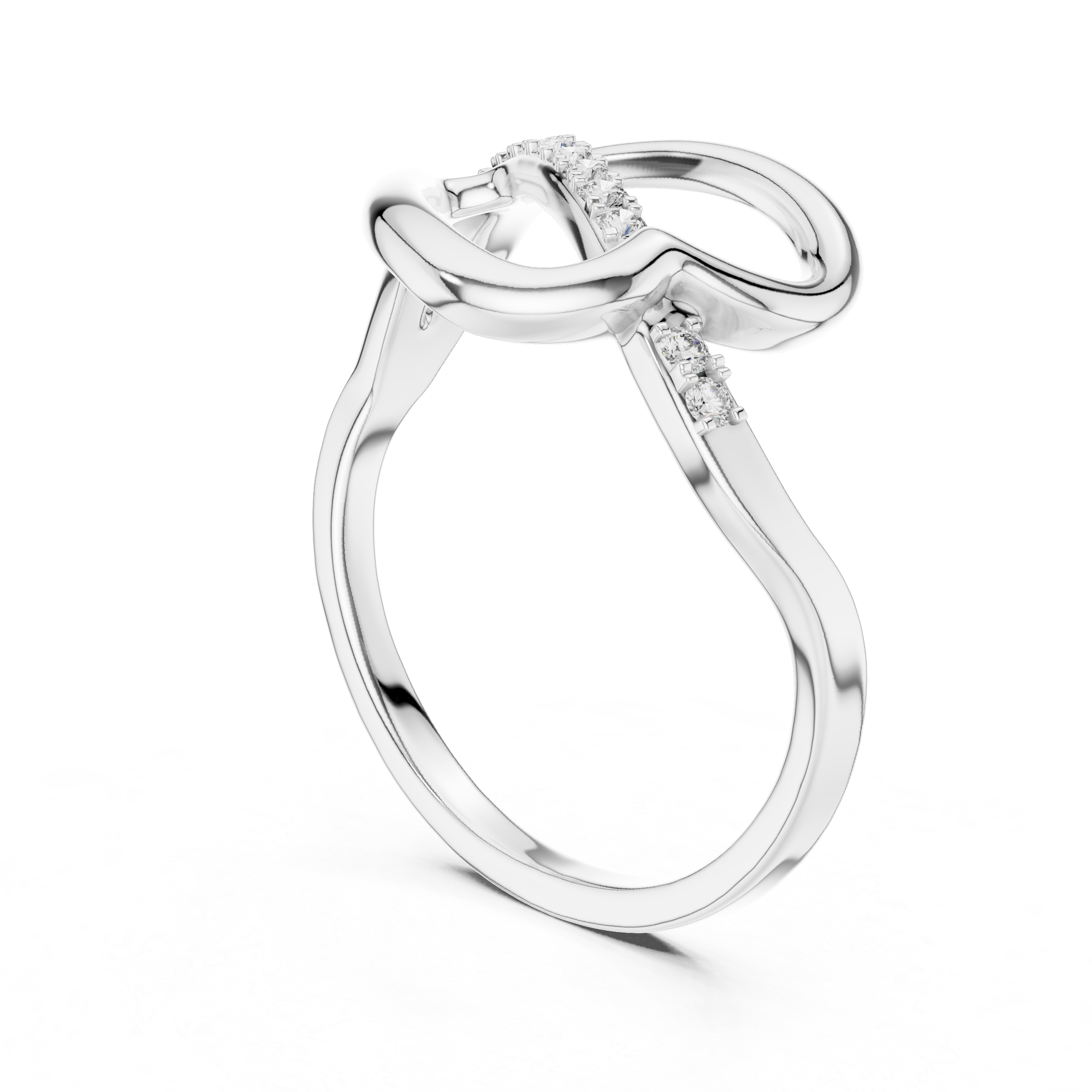 Diamond Infinity Crossover Ring – Design 12#10054