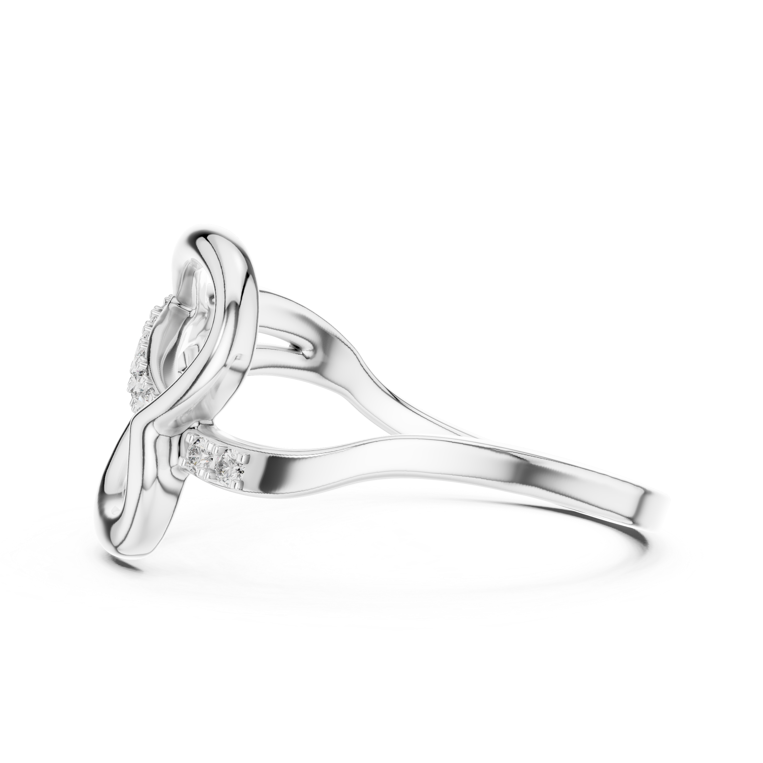 Diamond Infinity Crossover Ring – Design 12#10054