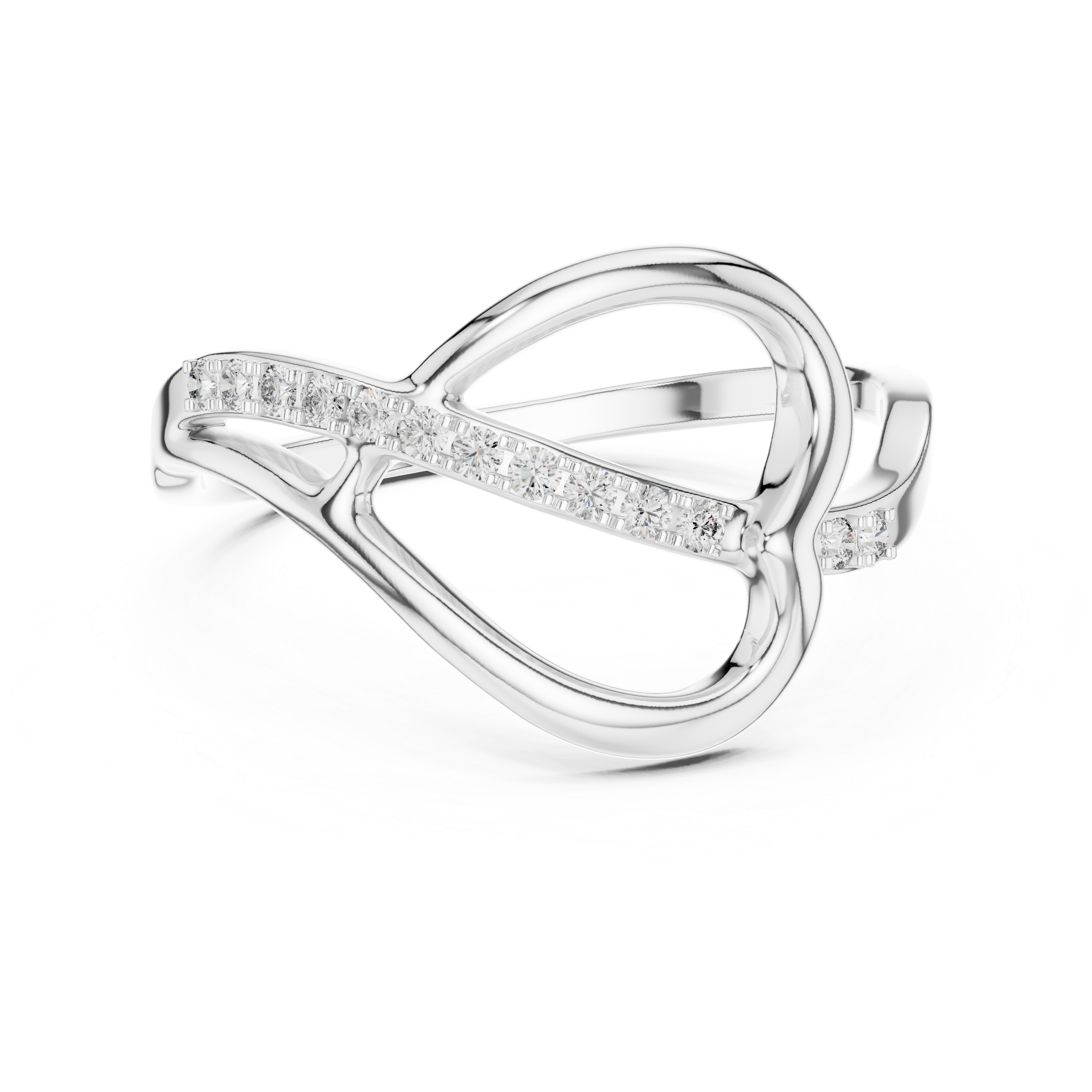 Diamond Infinity Crossover Ring – Design 12#10054