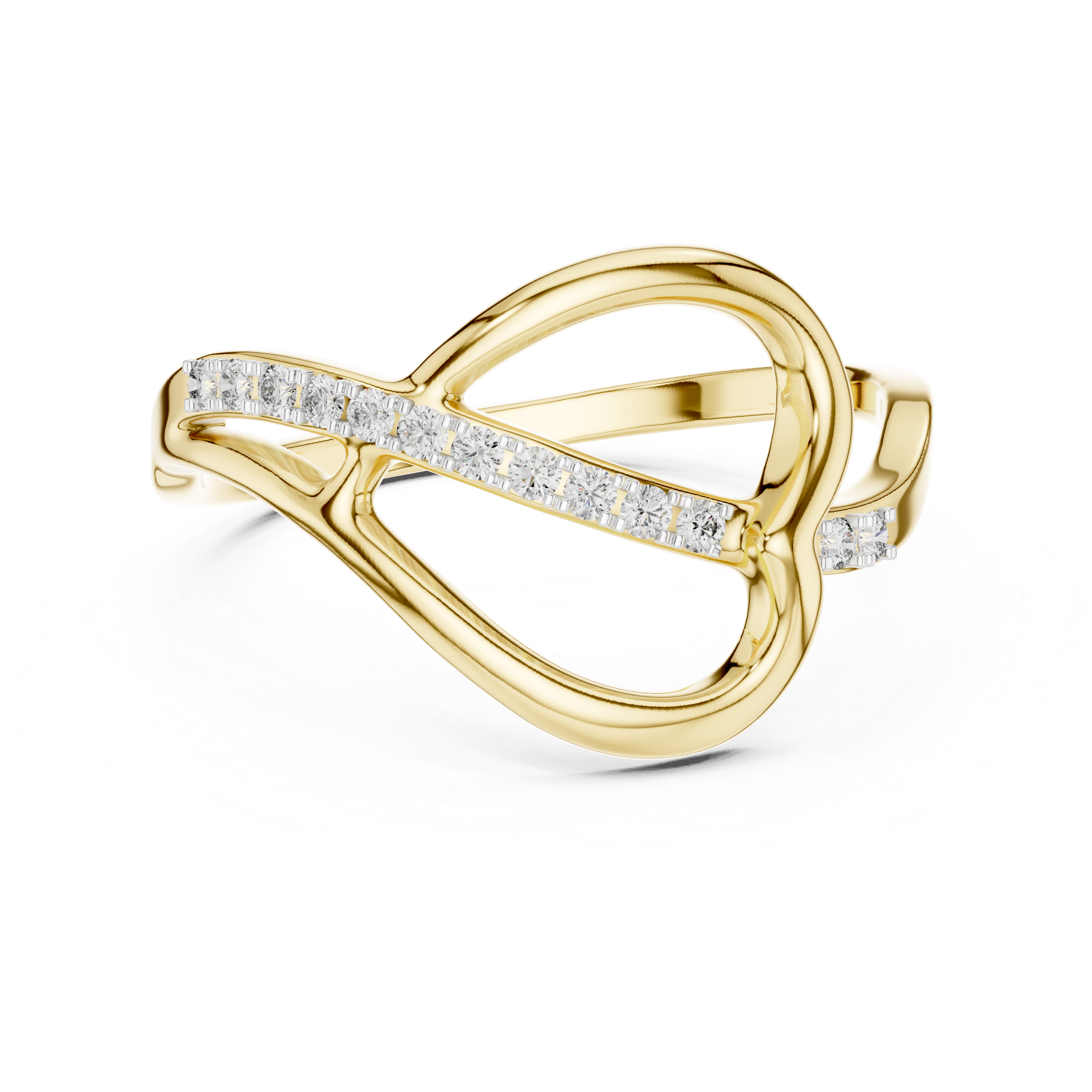 Diamond Infinity Crossover Ring – Design 12#10054