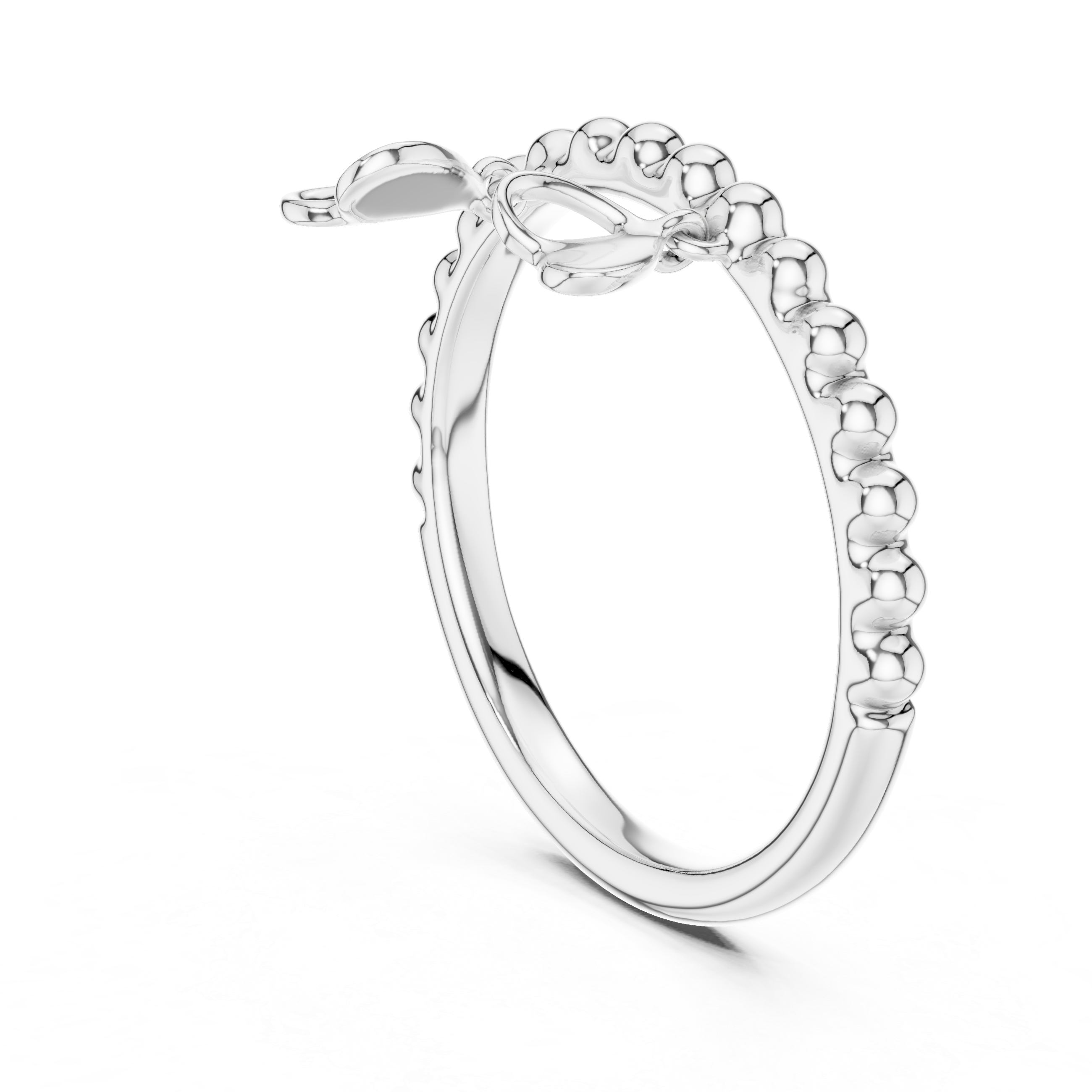 Diamond Teardrop Charm Beaded Ring – Design 12#10055