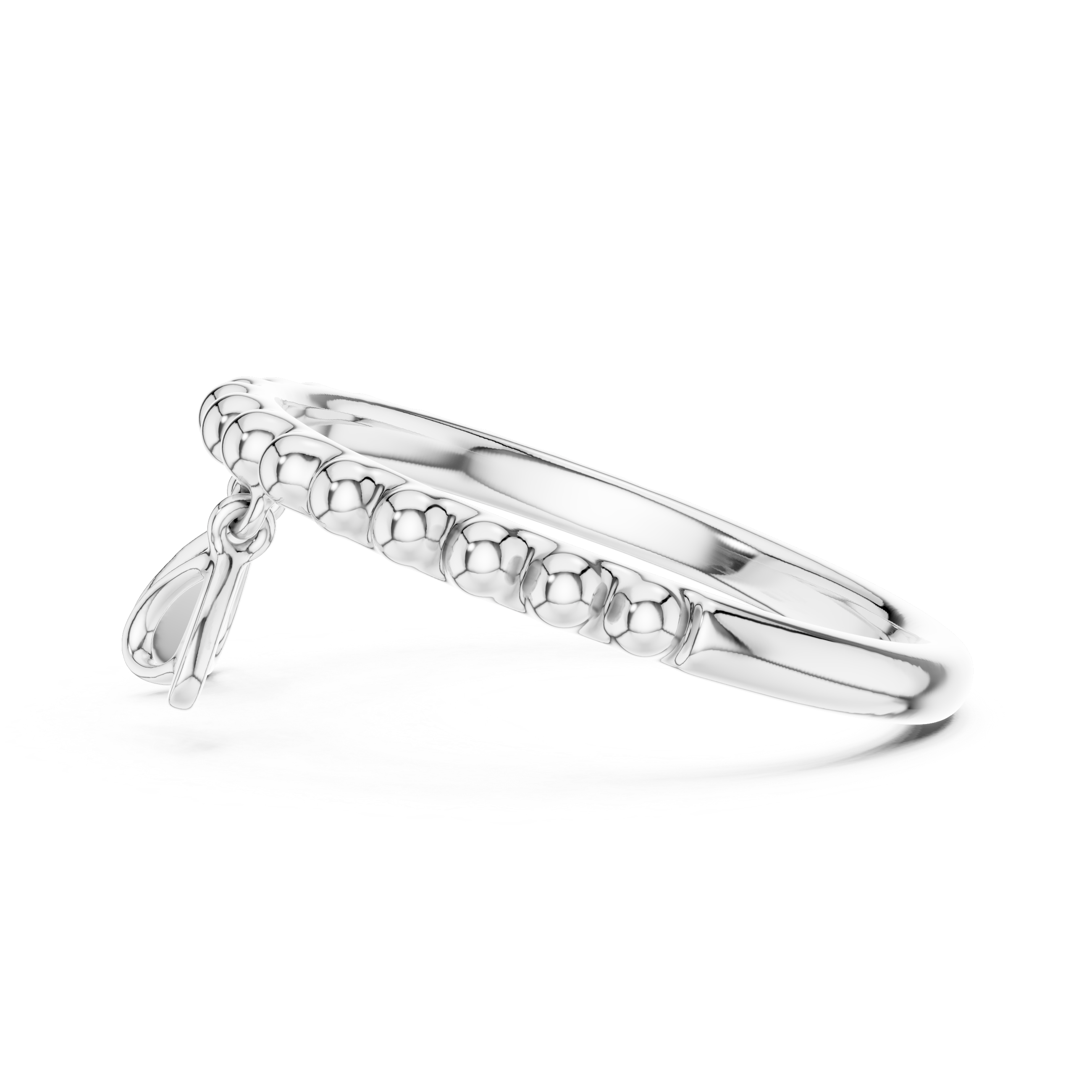 Diamond Teardrop Charm Beaded Ring – Design 12#10055