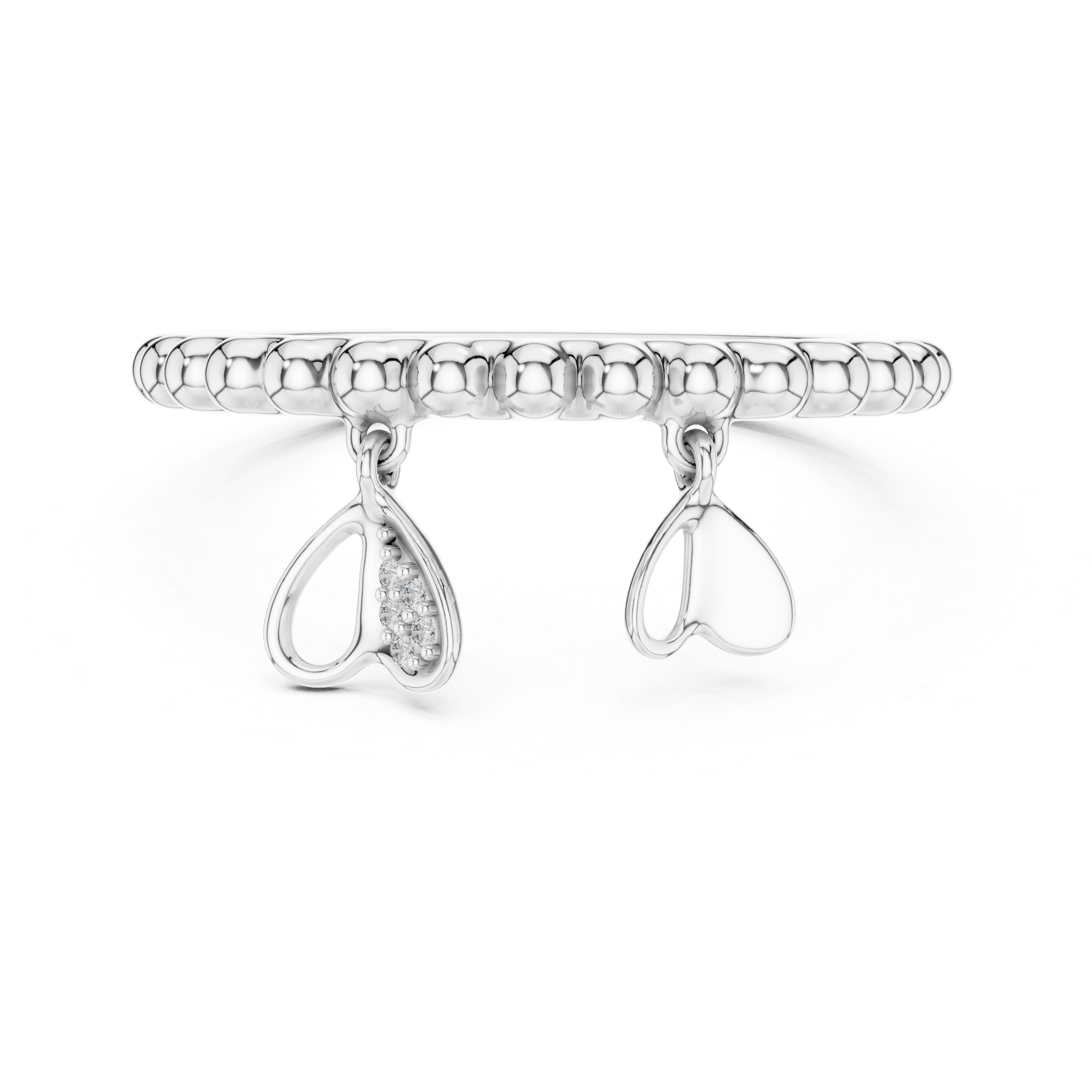 Diamond Teardrop Charm Beaded Ring – Design 12#10055