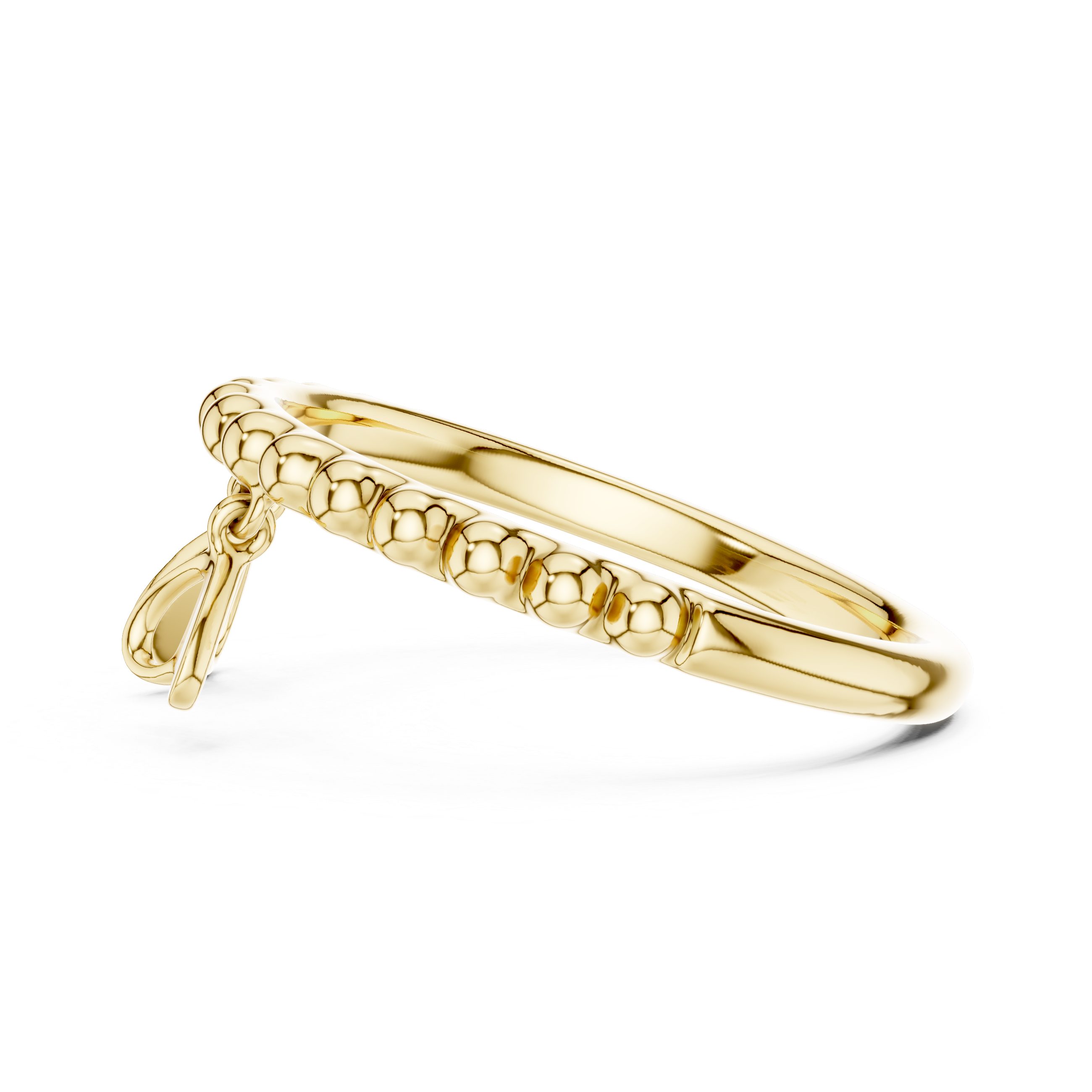 Diamond Teardrop Charm Beaded Ring – Design 12#10055